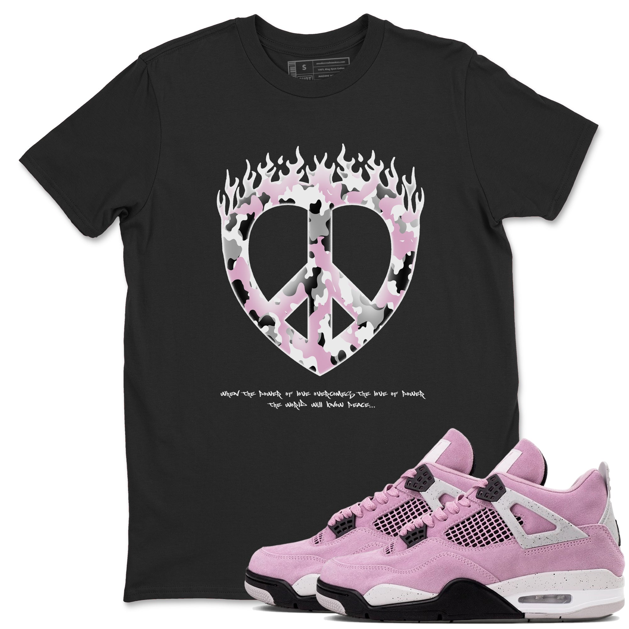 Love Peace snkmatch Tees - Air Jordan 4 Orchid