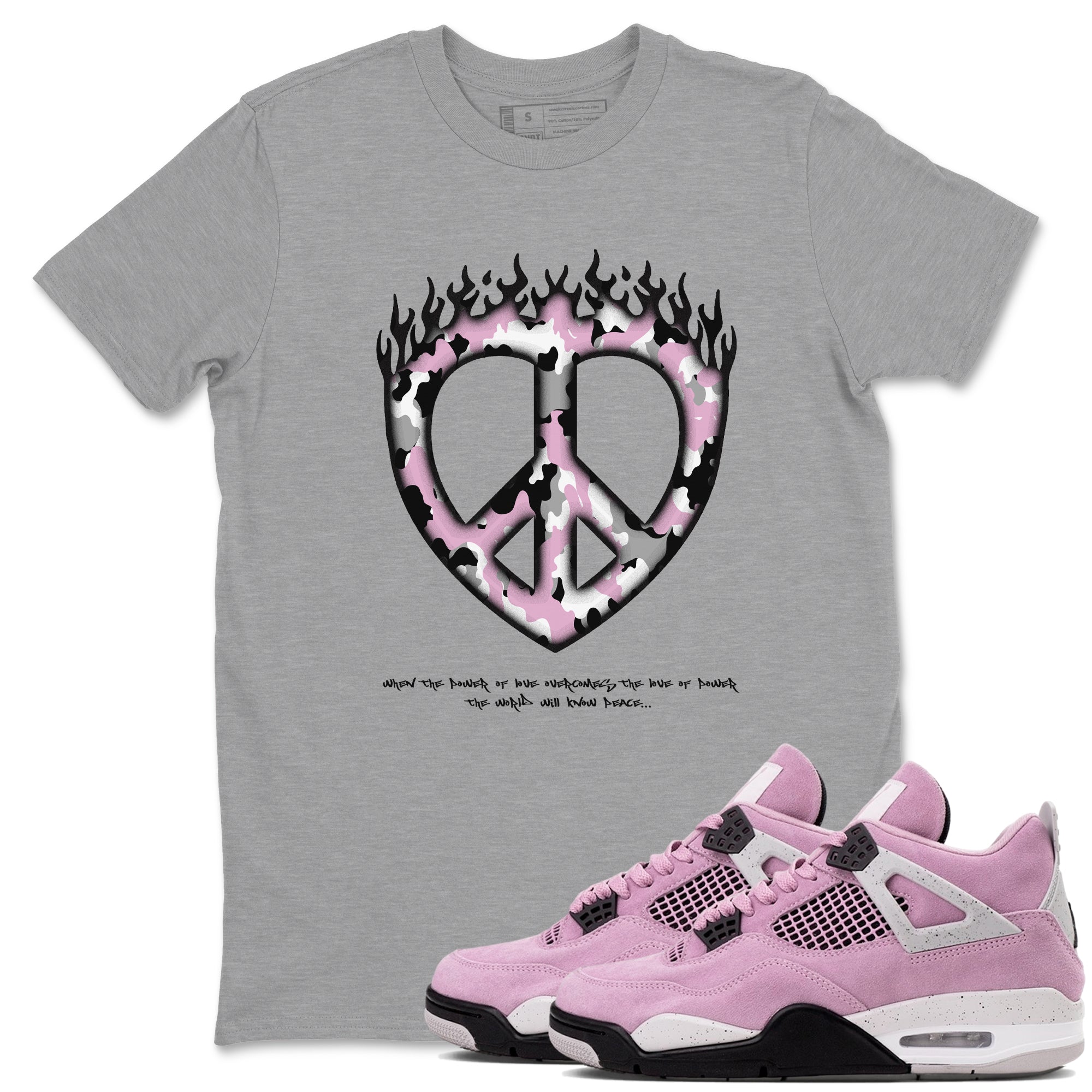 Love Peace snkmatch Tees - Air Jordan 4 Orchid