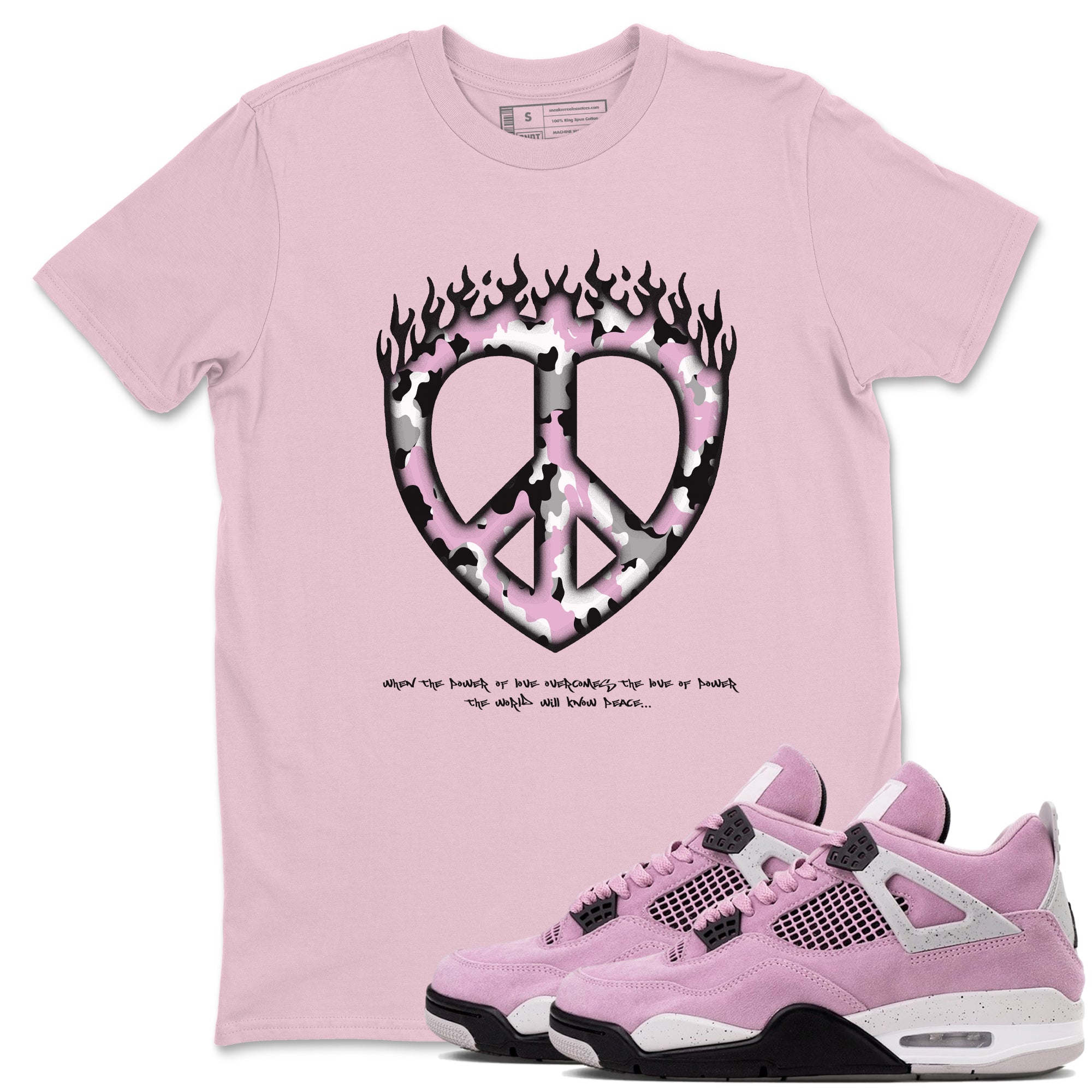Love Peace snkmatch Tees - Air Jordan 4 Orchid