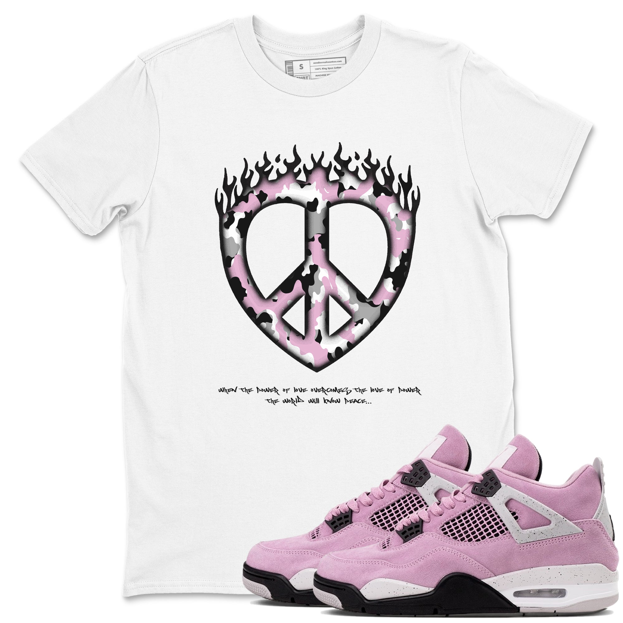 Love Peace snkmatch Tees - Air Jordan 4 Orchid