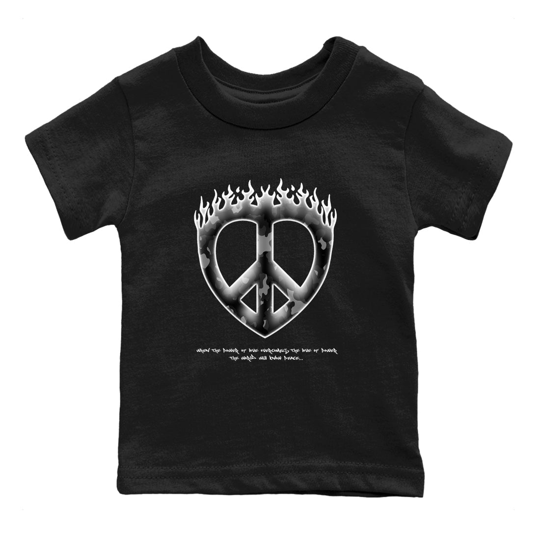 Love Peace snkmatch Tees Kids - Air Jordan 4 White Thunder