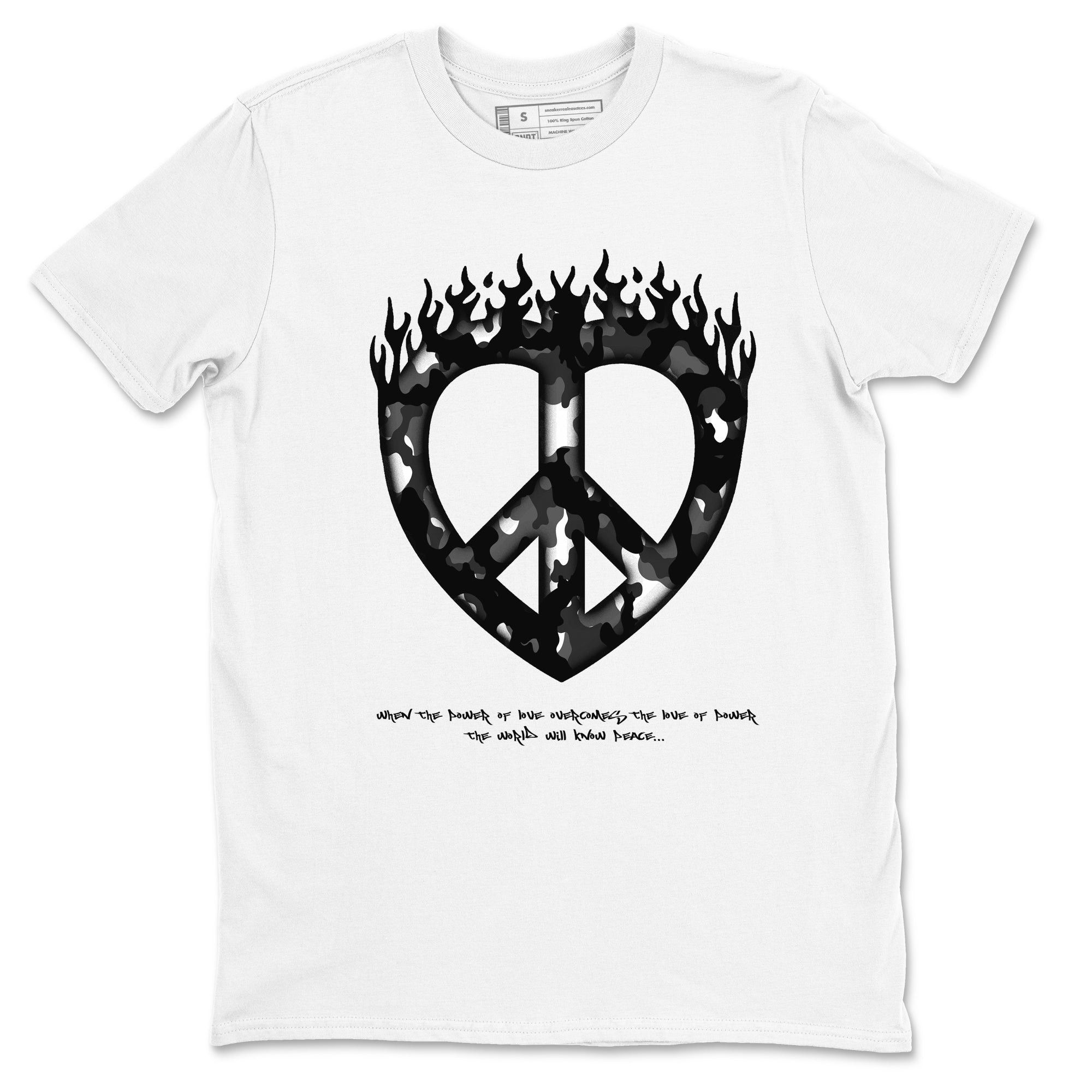 Love Peace snkmatch Tees - Air Jordan 4 White Thunder