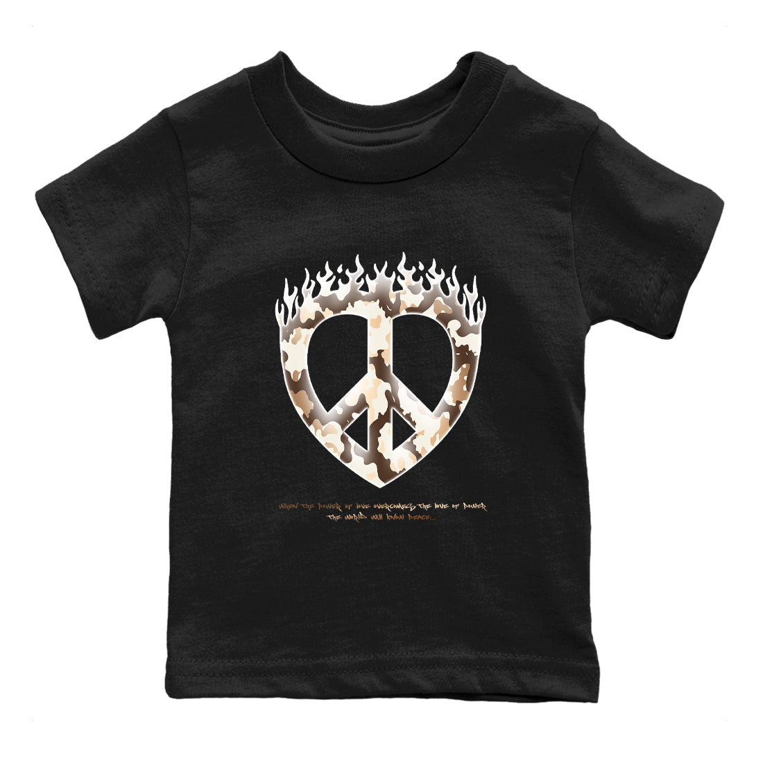 Love Peace snkmatch Tees Kids - Air Jordan 5 Golden Ticket