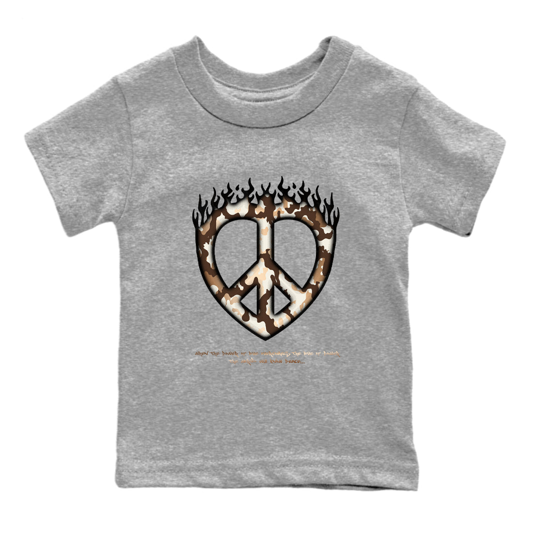 Love Peace snkmatch Tees Kids - Air Jordan 5 Golden Ticket