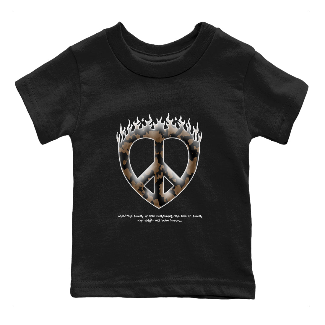 Love Peace snkmatch Tees Kids - Jordan Jumpman Jack Travis Scott Dark Mocha