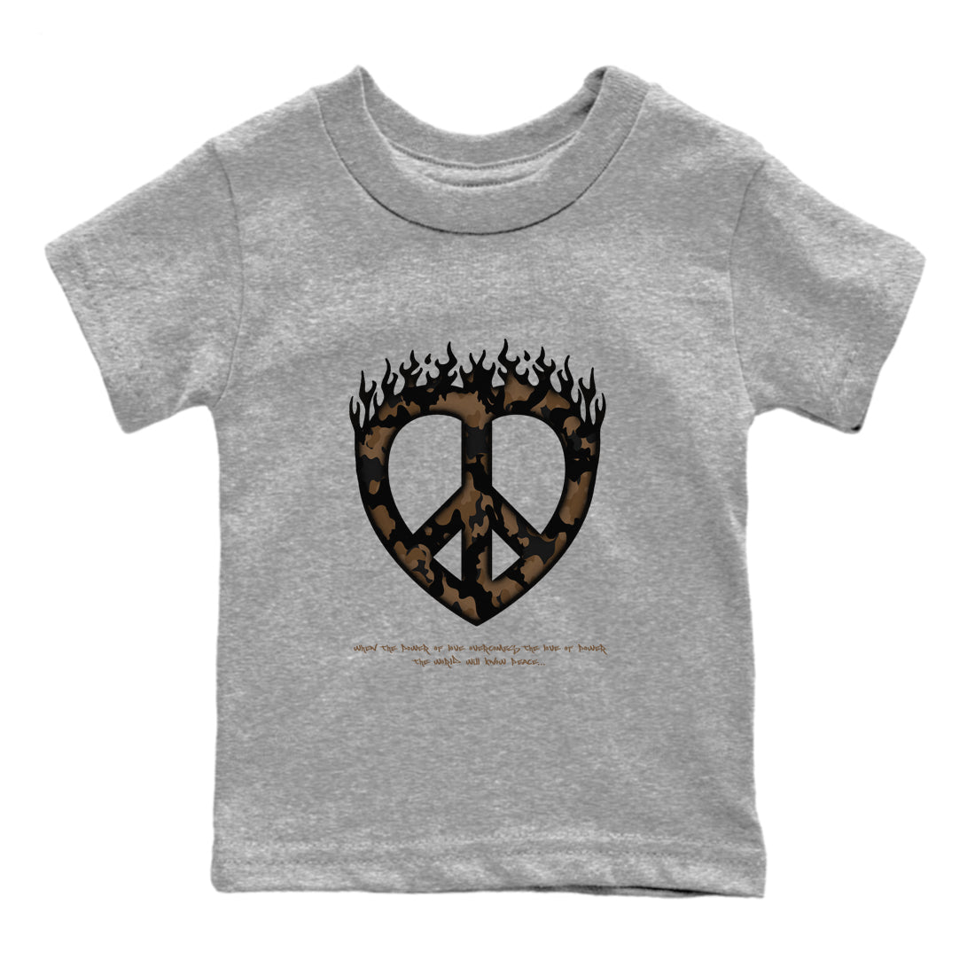 Love Peace snkmatch Tees Kids - Jordan Jumpman Jack Travis Scott Dark Mocha