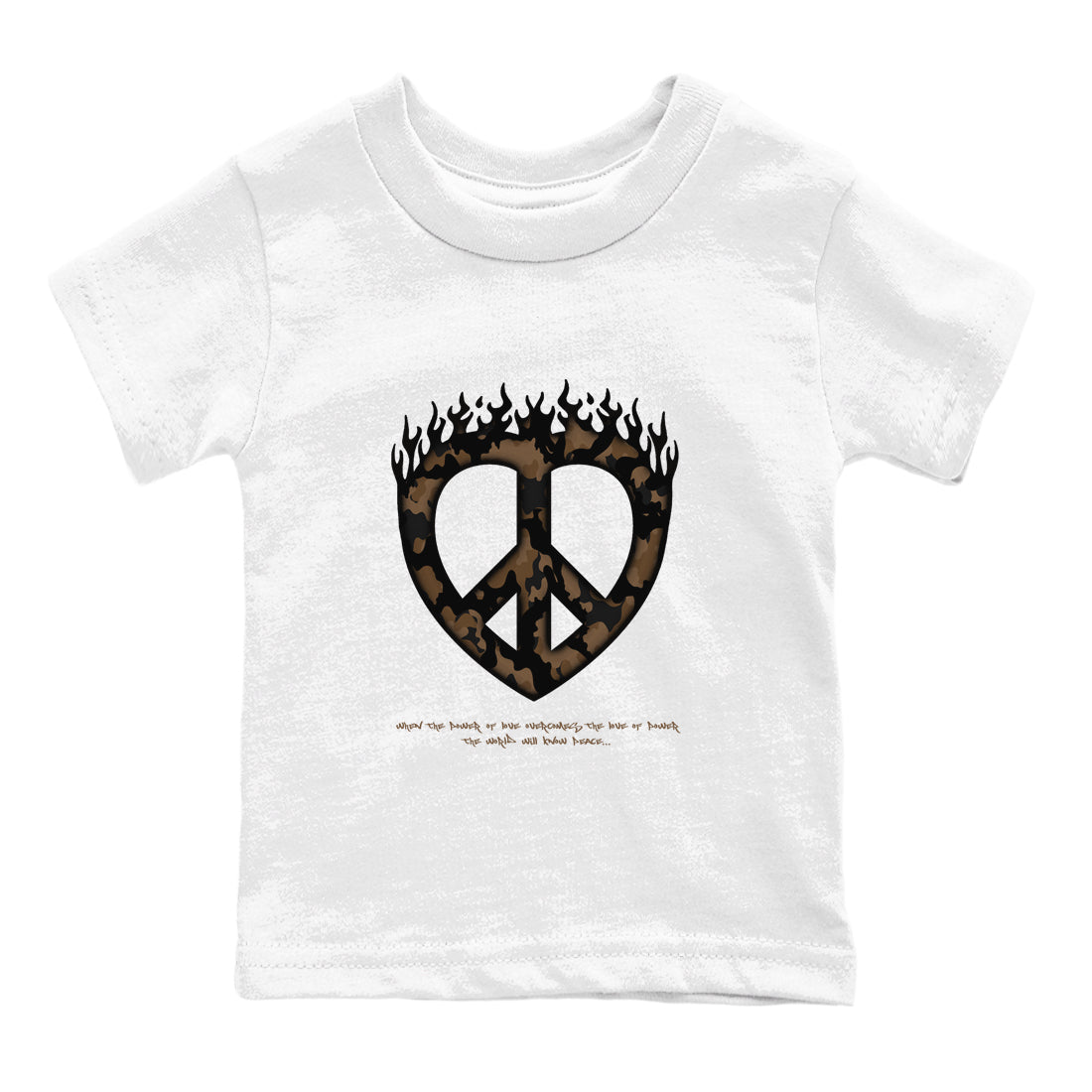 Love Peace snkmatch Tees Kids - Jordan Jumpman Jack Travis Scott Dark Mocha