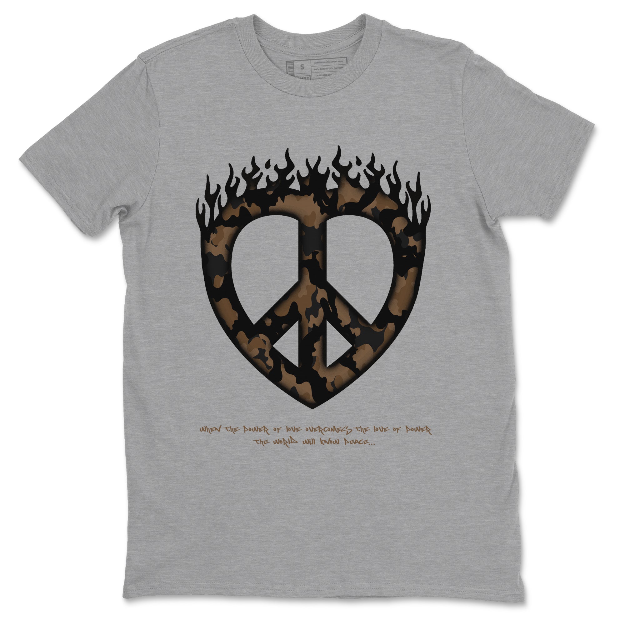Love Peace snkmatch Tees - Jordan Jumpman Jack Travis Scott Dark Mocha