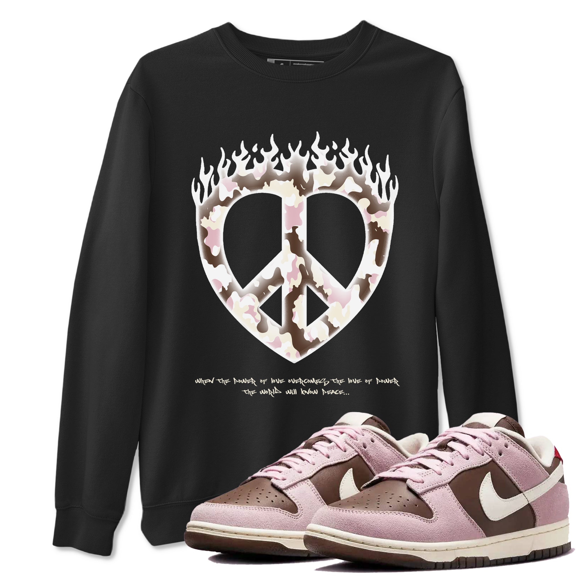 Love Peace snkmatch Tees - Dunk Cacao Wow And Pink Foam