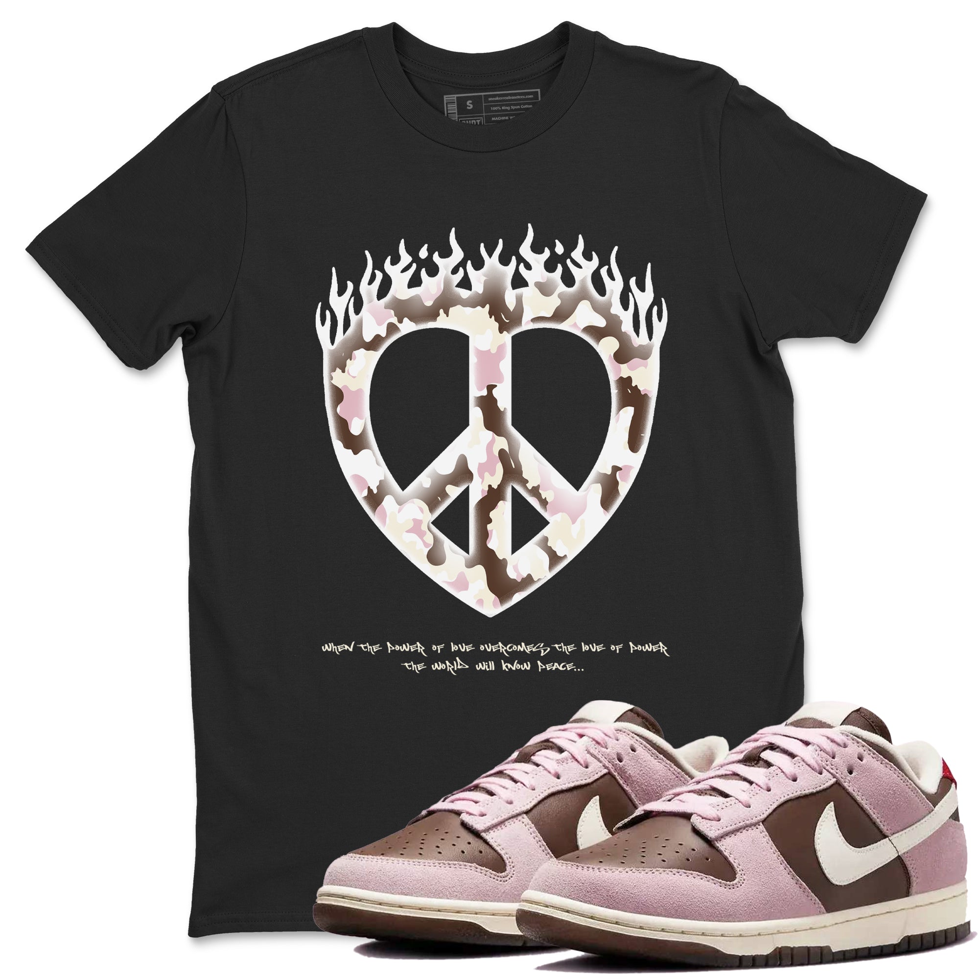 Love Peace snkmatch Tees - Dunk Cacao Wow And Pink Foam
