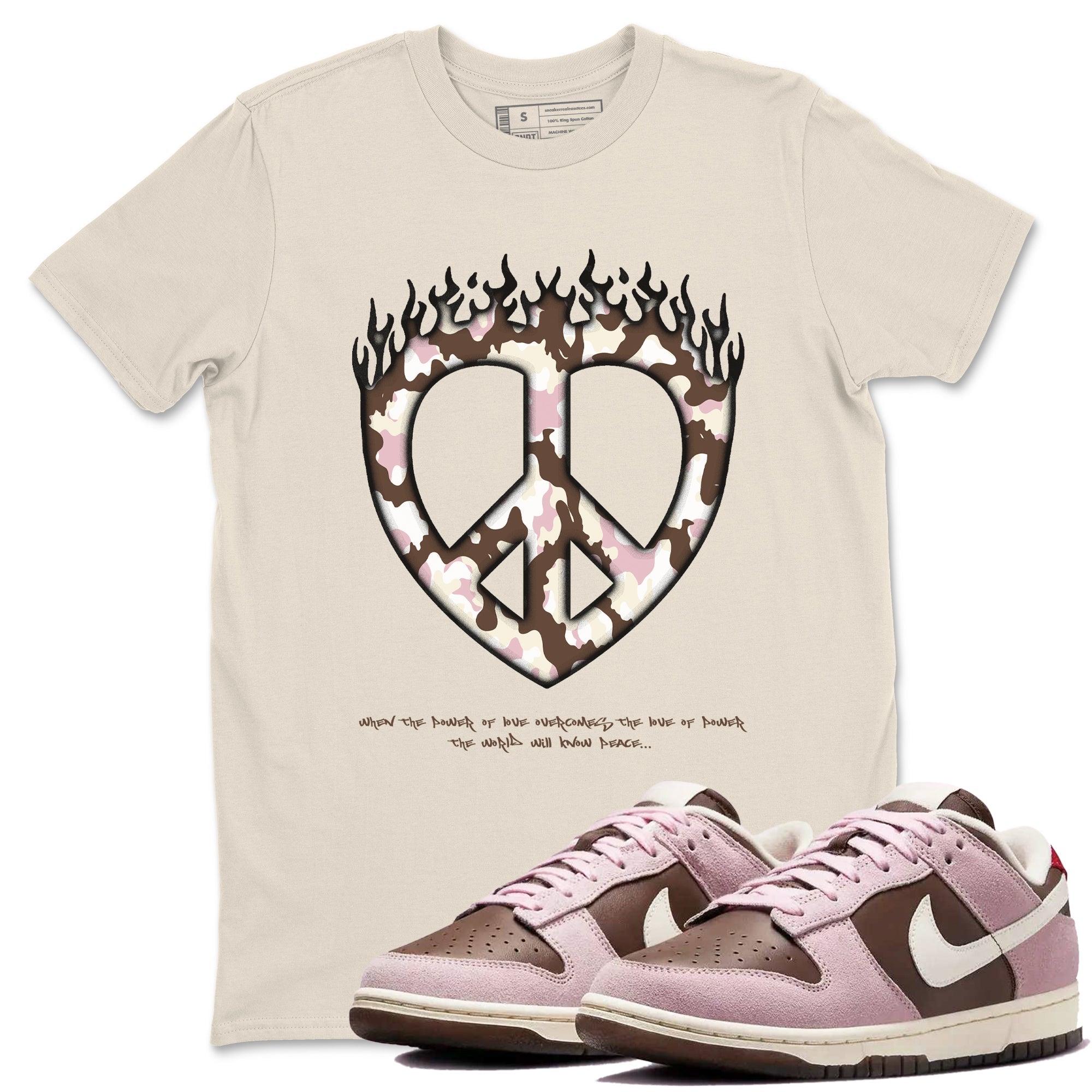 Love Peace snkmatch Tees - Dunk Cacao Wow And Pink Foam