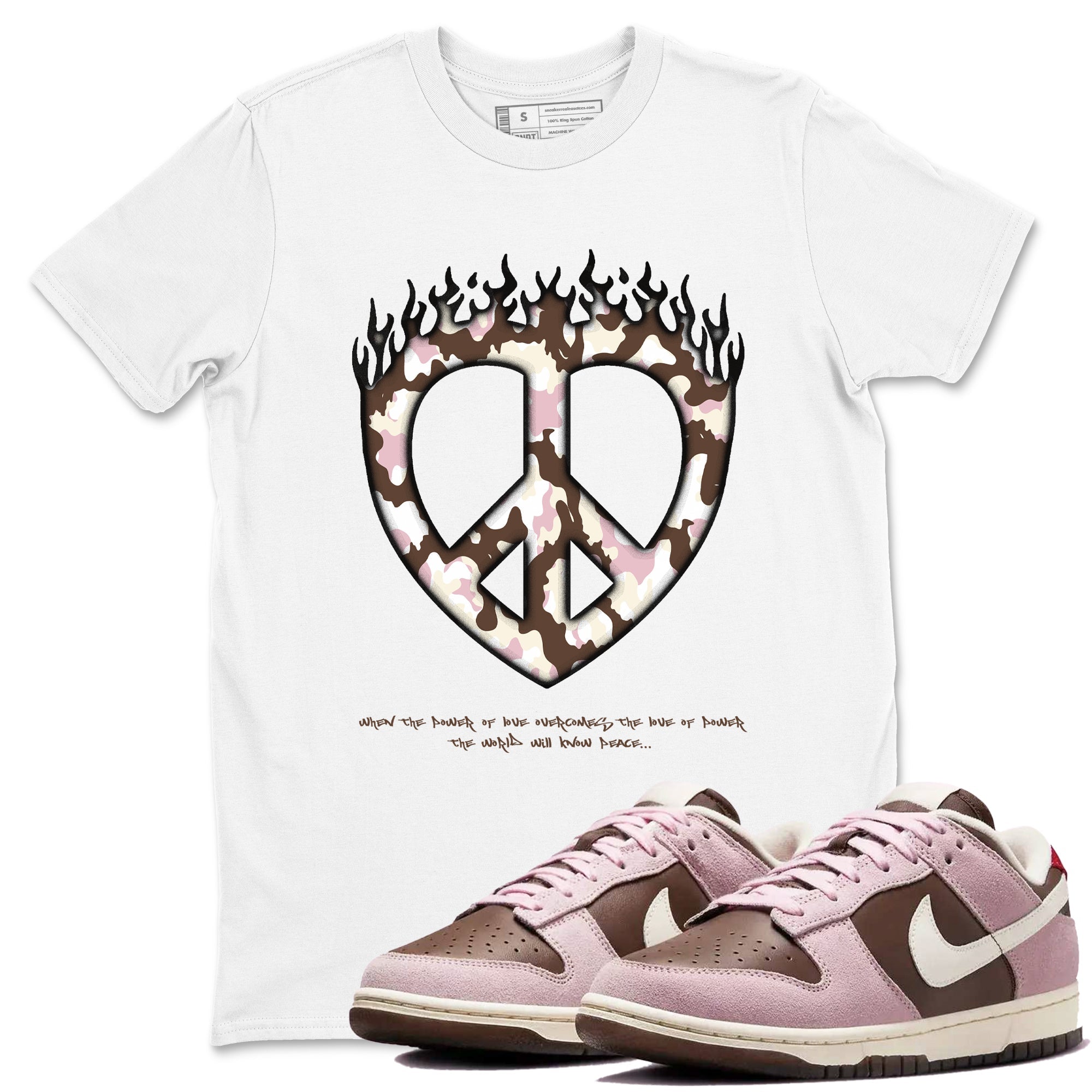 Love Peace snkmatch Tees - Dunk Cacao Wow And Pink Foam