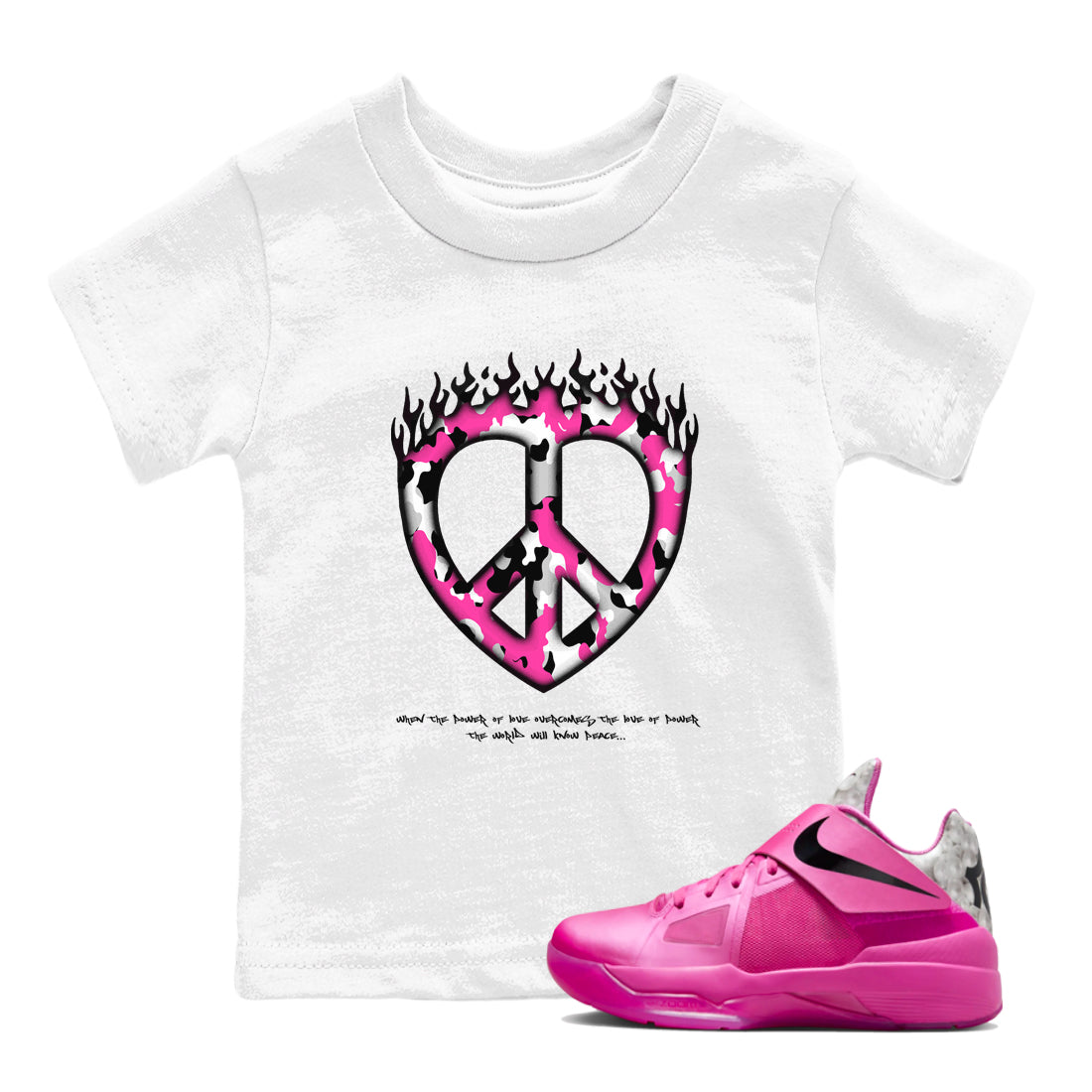 Love Peace snkmatch Tees Kids - KD 4 Aunt Pearl