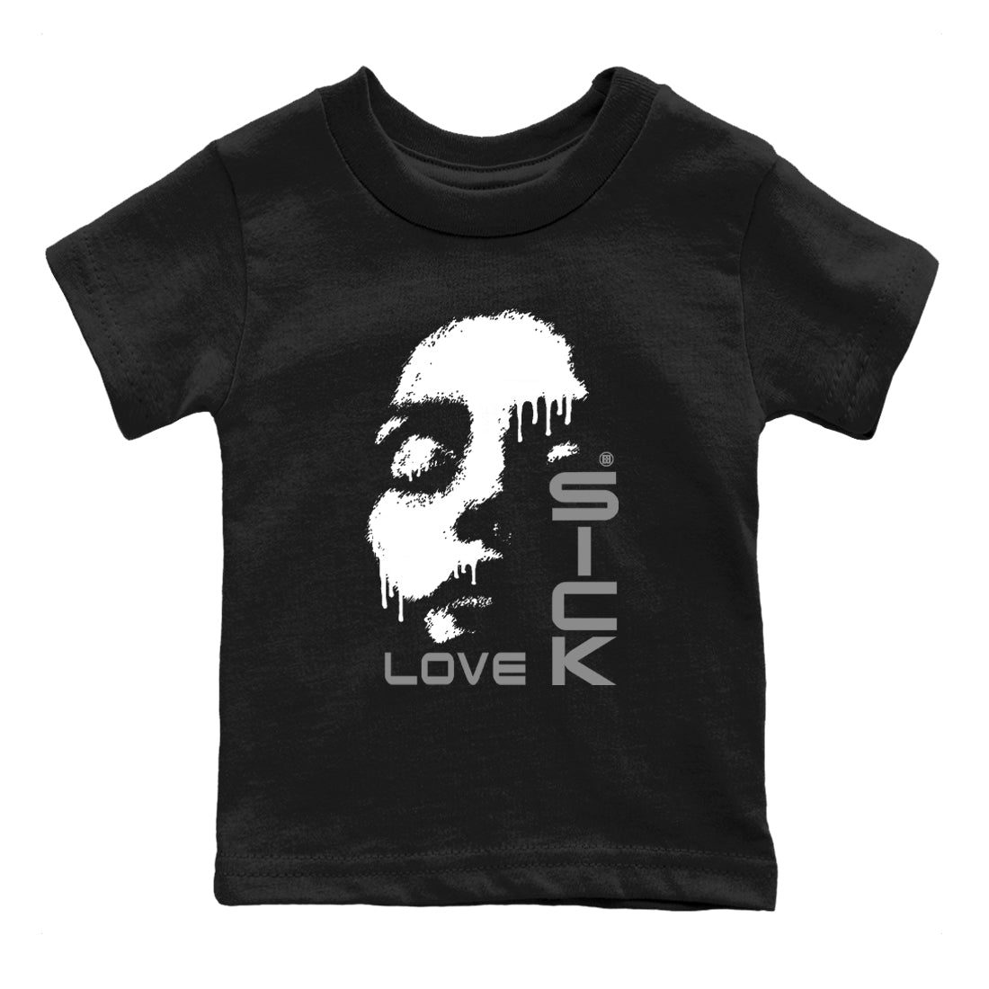 Love Sick snkmatch Tees Kids - Air Jordan 12 Black Wolf Grey
