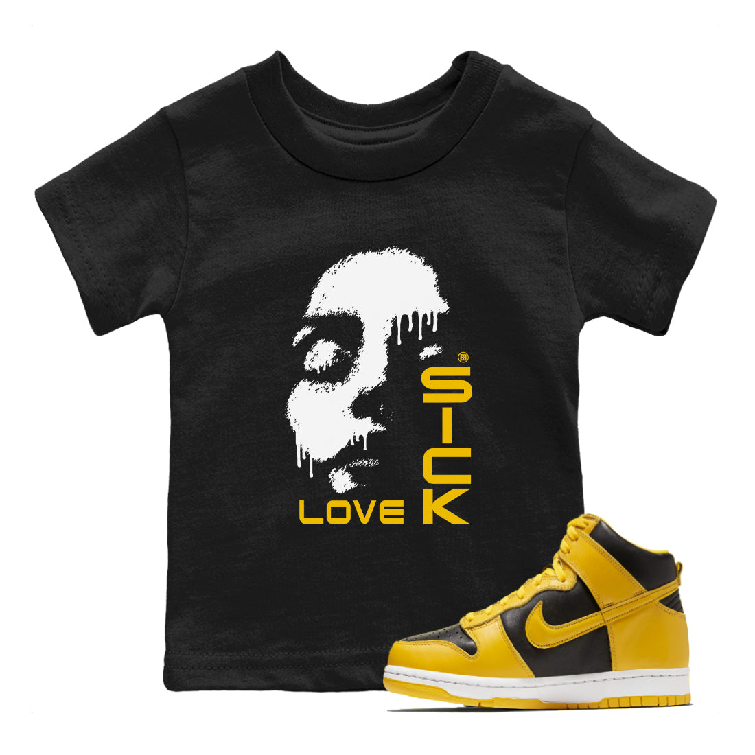 Love Sick snkmatch Tees Kids - Dunk High Pollen