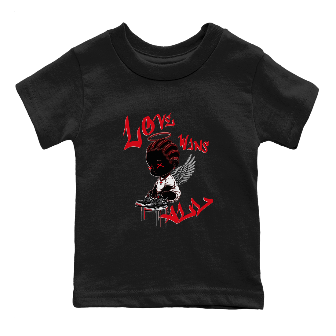 Love Wins All snkmatch Tees Kids - Air Jordan 4 Bred Reimagined