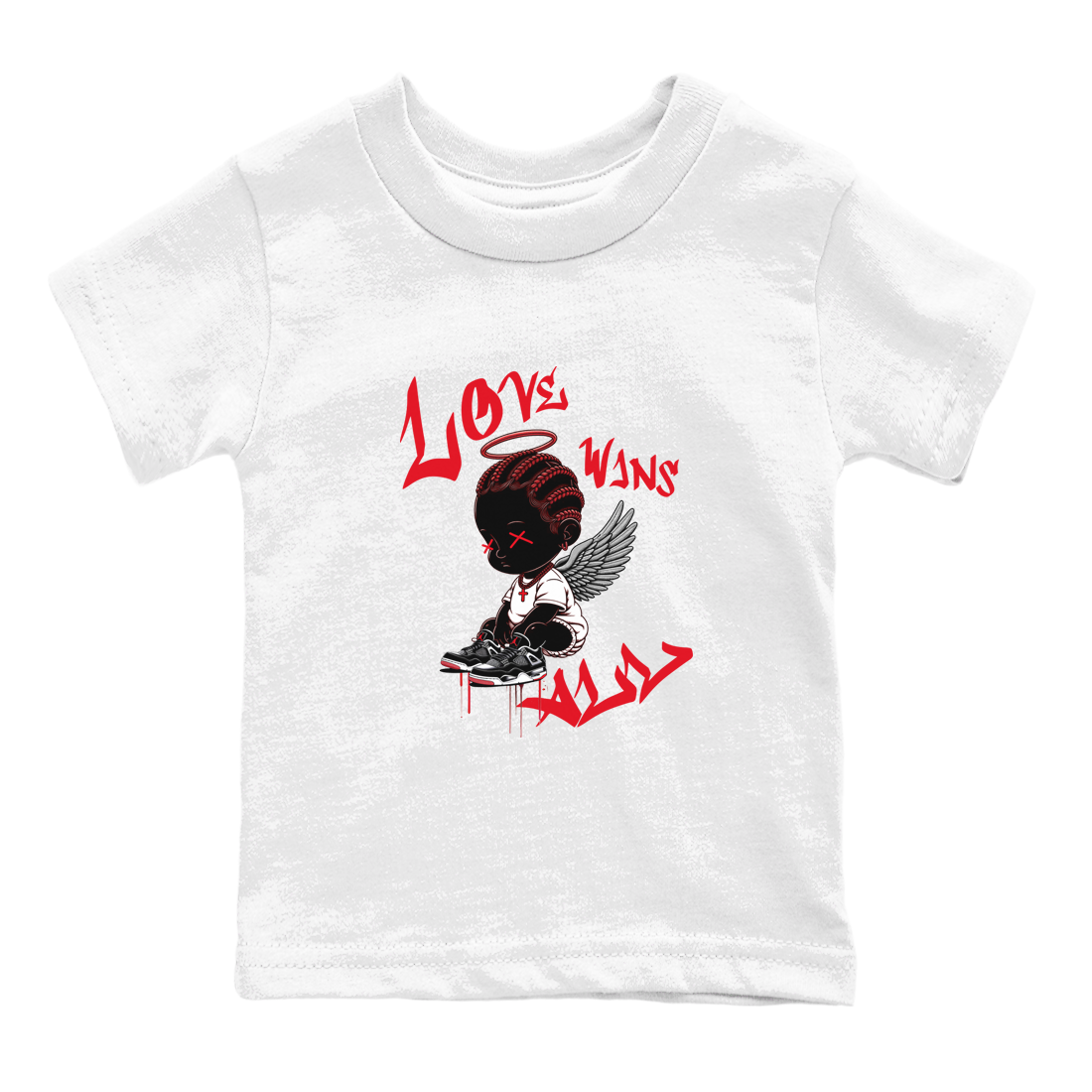 Love Wins All snkmatch Tees Kids - Air Jordan 4 Bred Reimagined