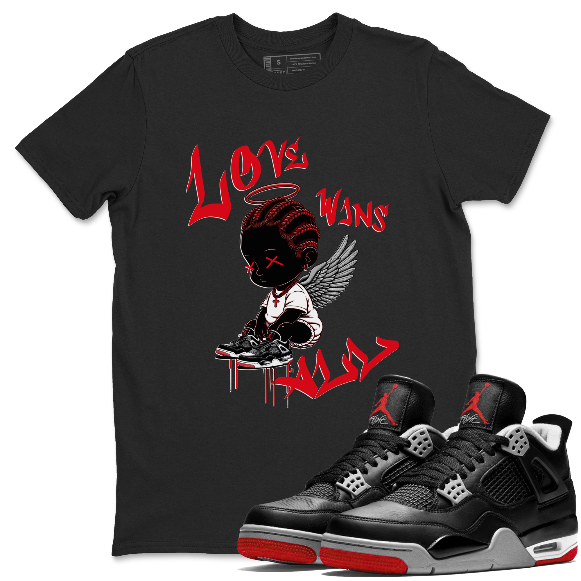 Love Wins All snkmatch Tees - Air Jordan 4 Bred Reimagined