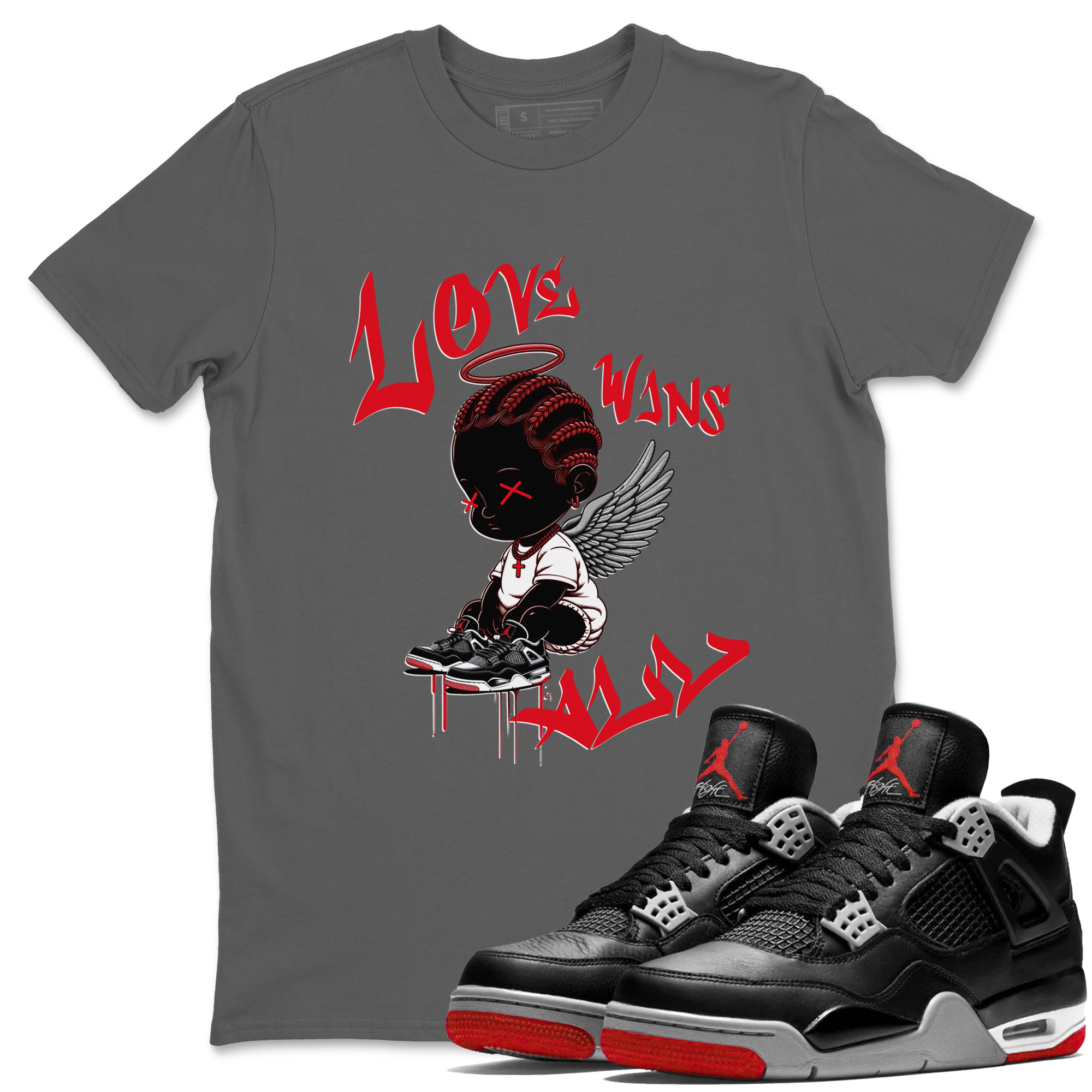Love Wins All snkmatch Tees - Air Jordan 4 Bred Reimagined