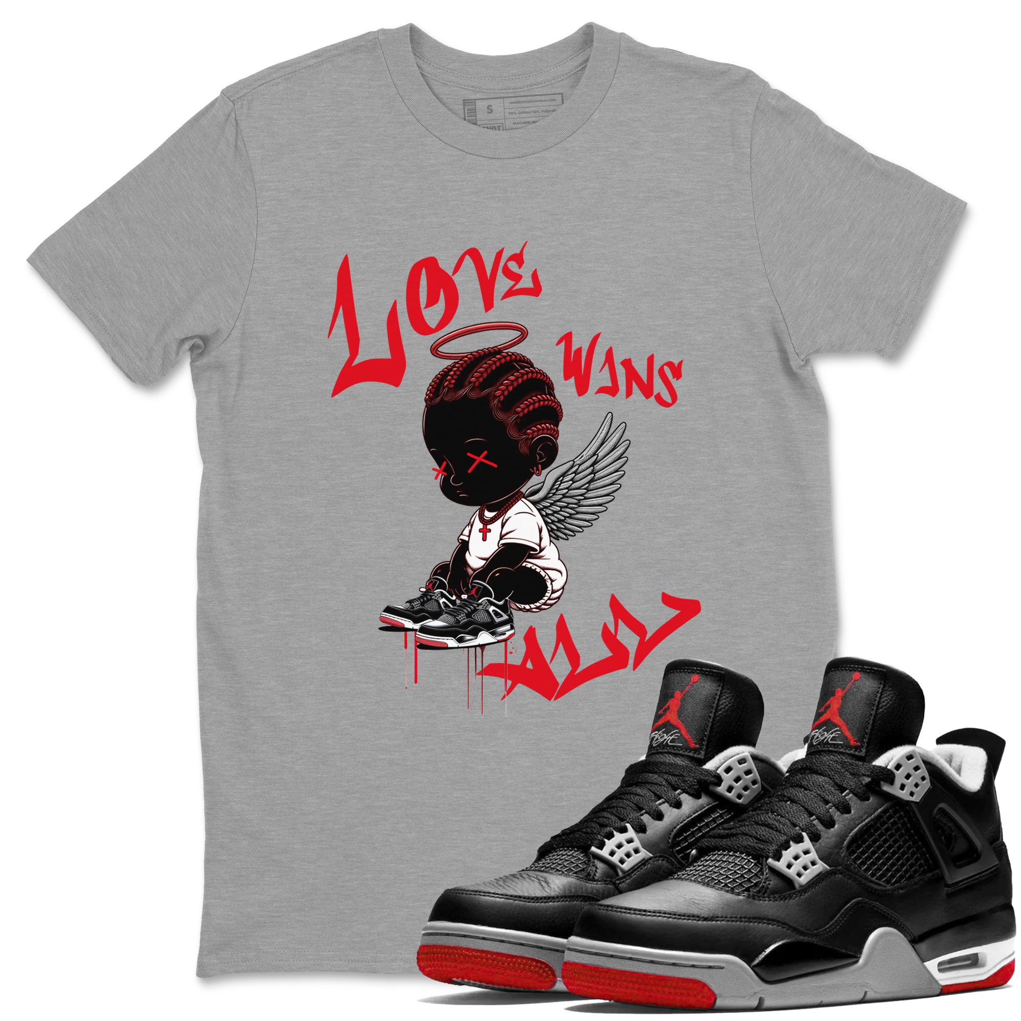 Love Wins All snkmatch Tees - Air Jordan 4 Bred Reimagined