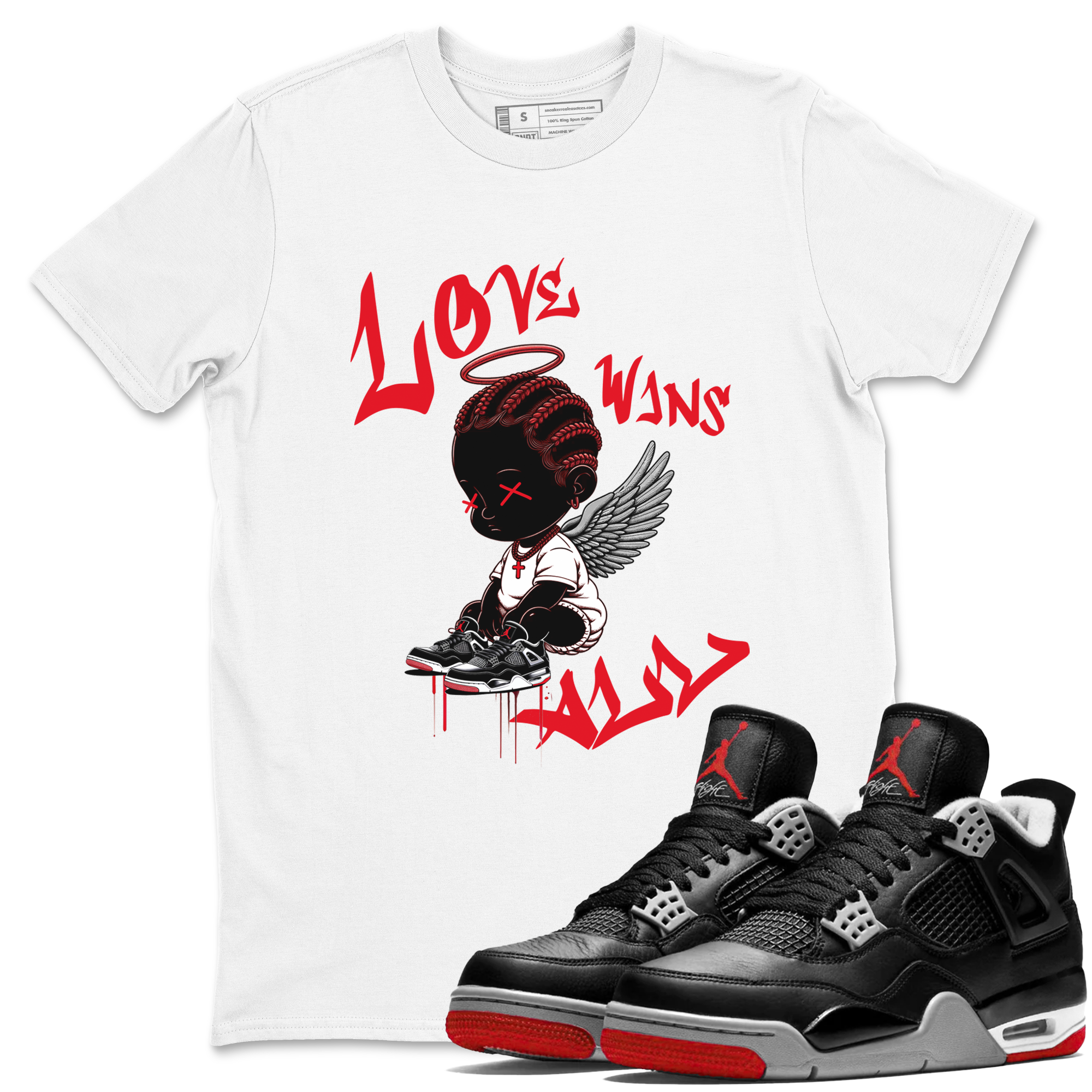Love Wins All snkmatch Tees - Air Jordan 4 Bred Reimagined