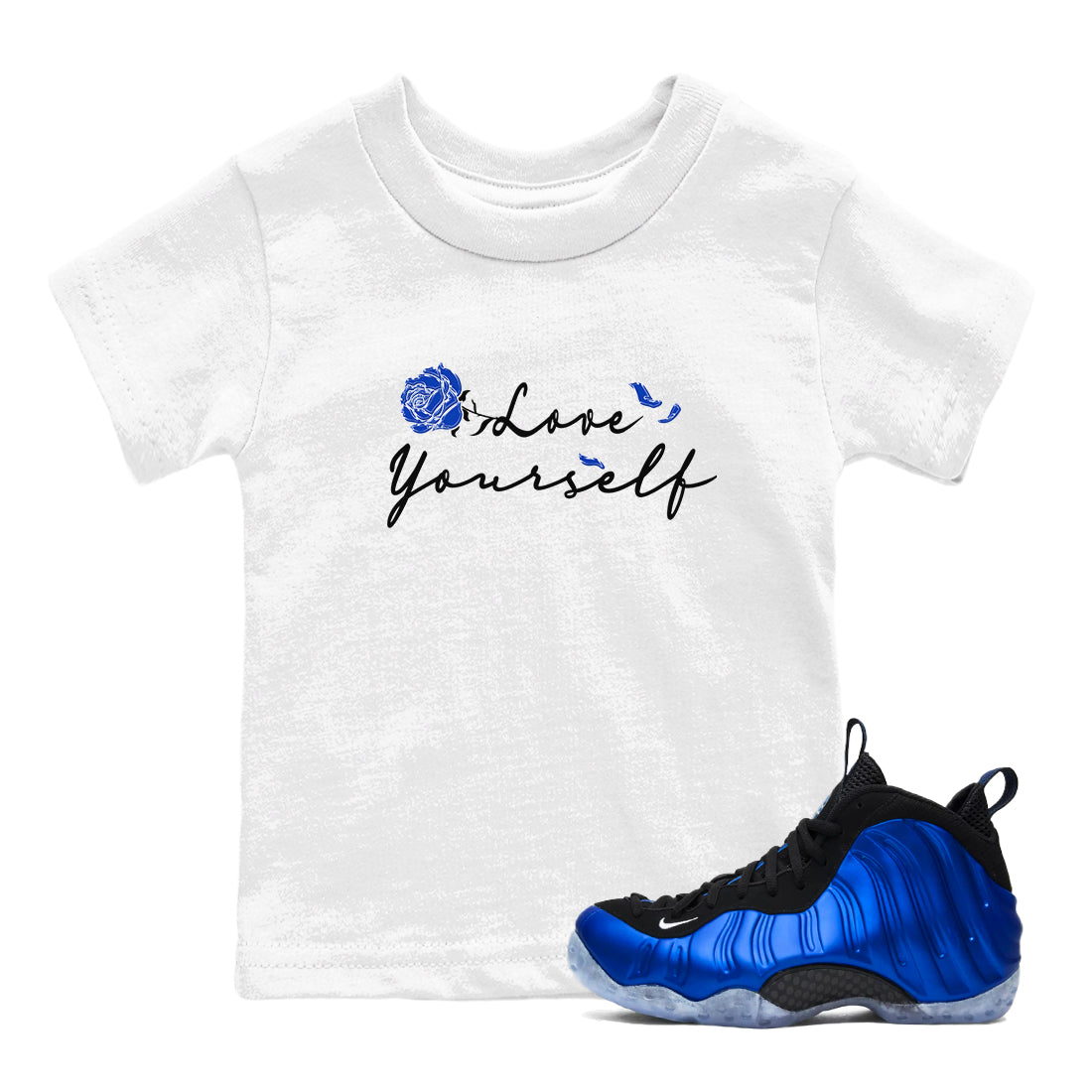Love Yourself snkmatch Tees Kids - Air Foamposite One Royal