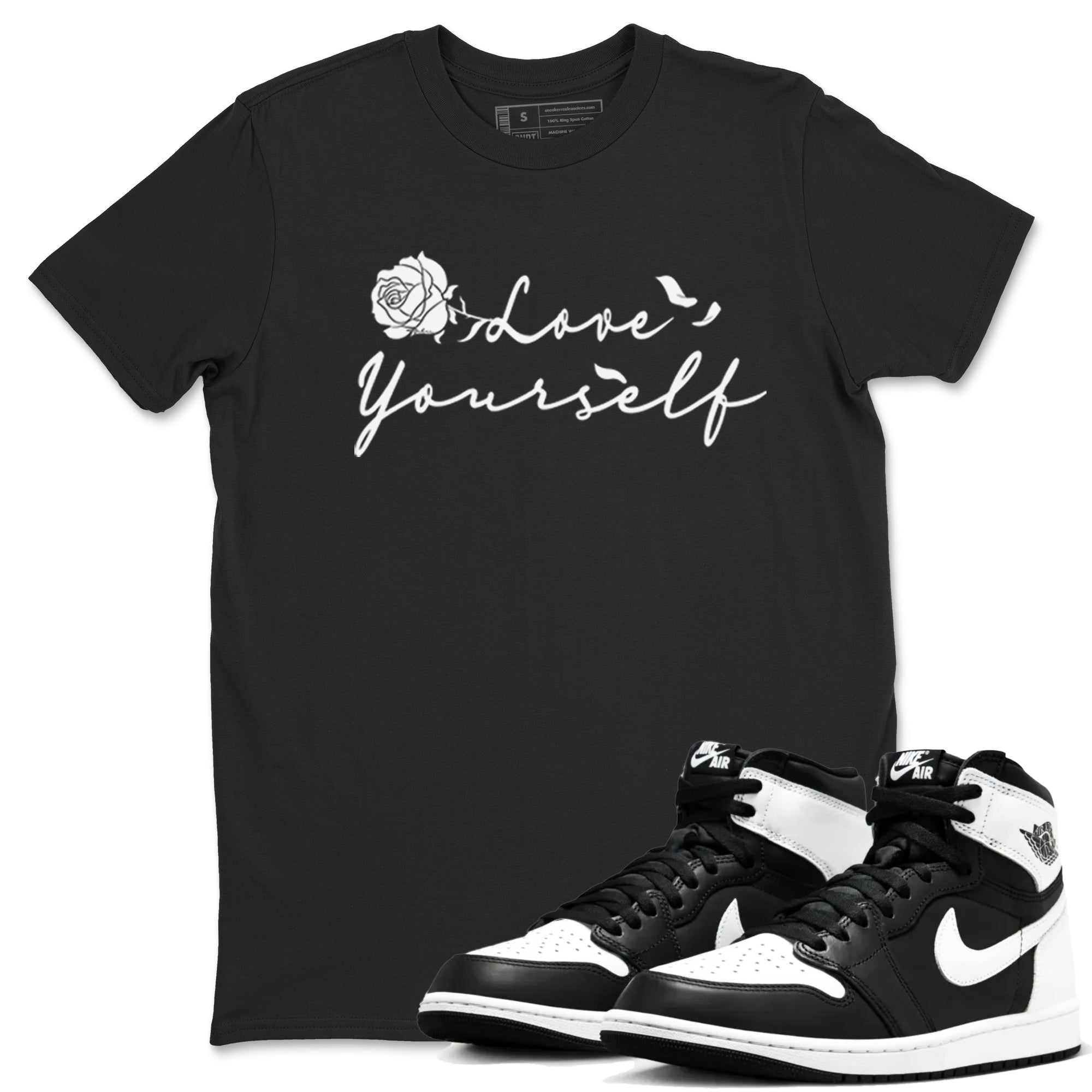 Love Yourself snkmatch Tees - Air Jordan 1 Black White
