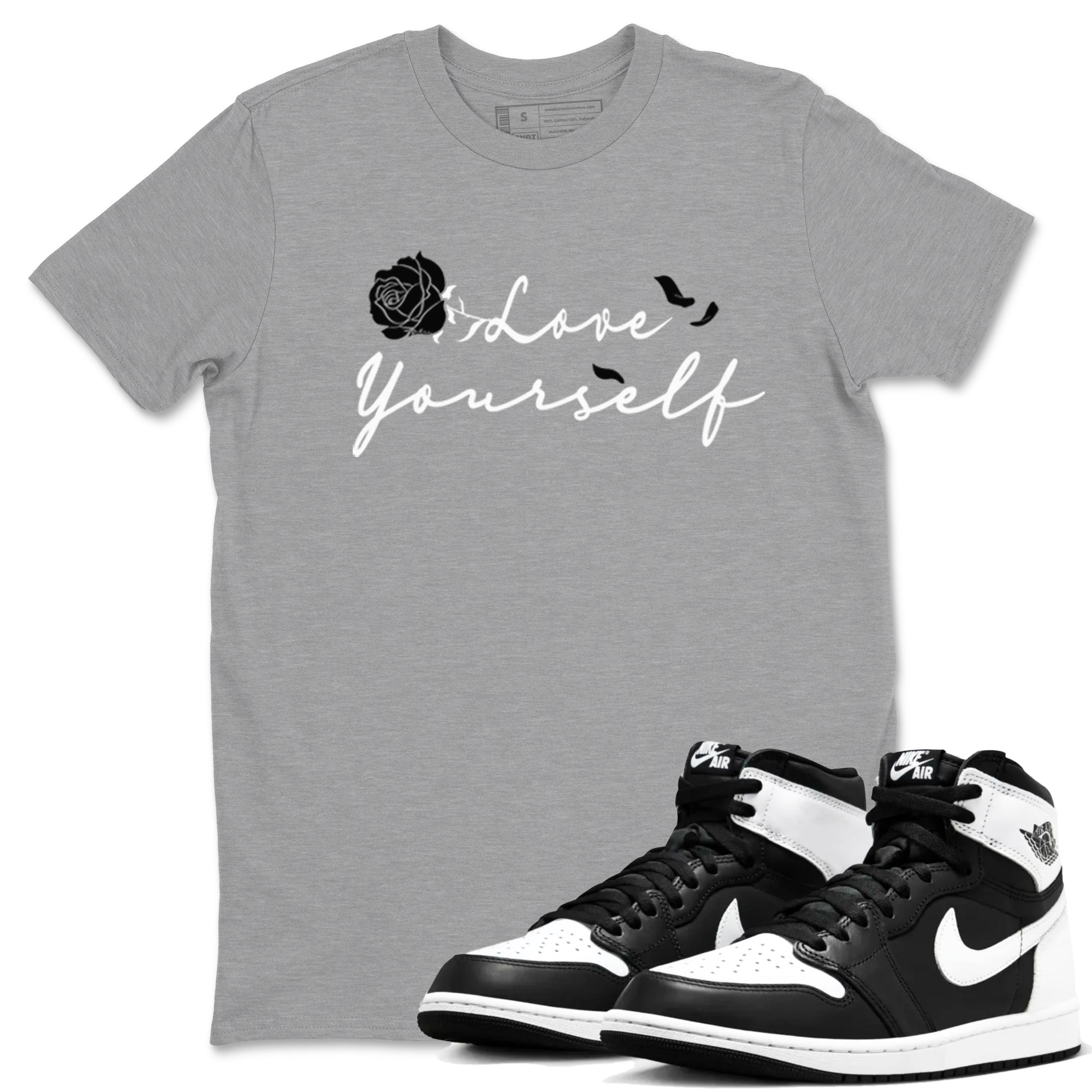 Love Yourself snkmatch Tees - Air Jordan 1 Black White