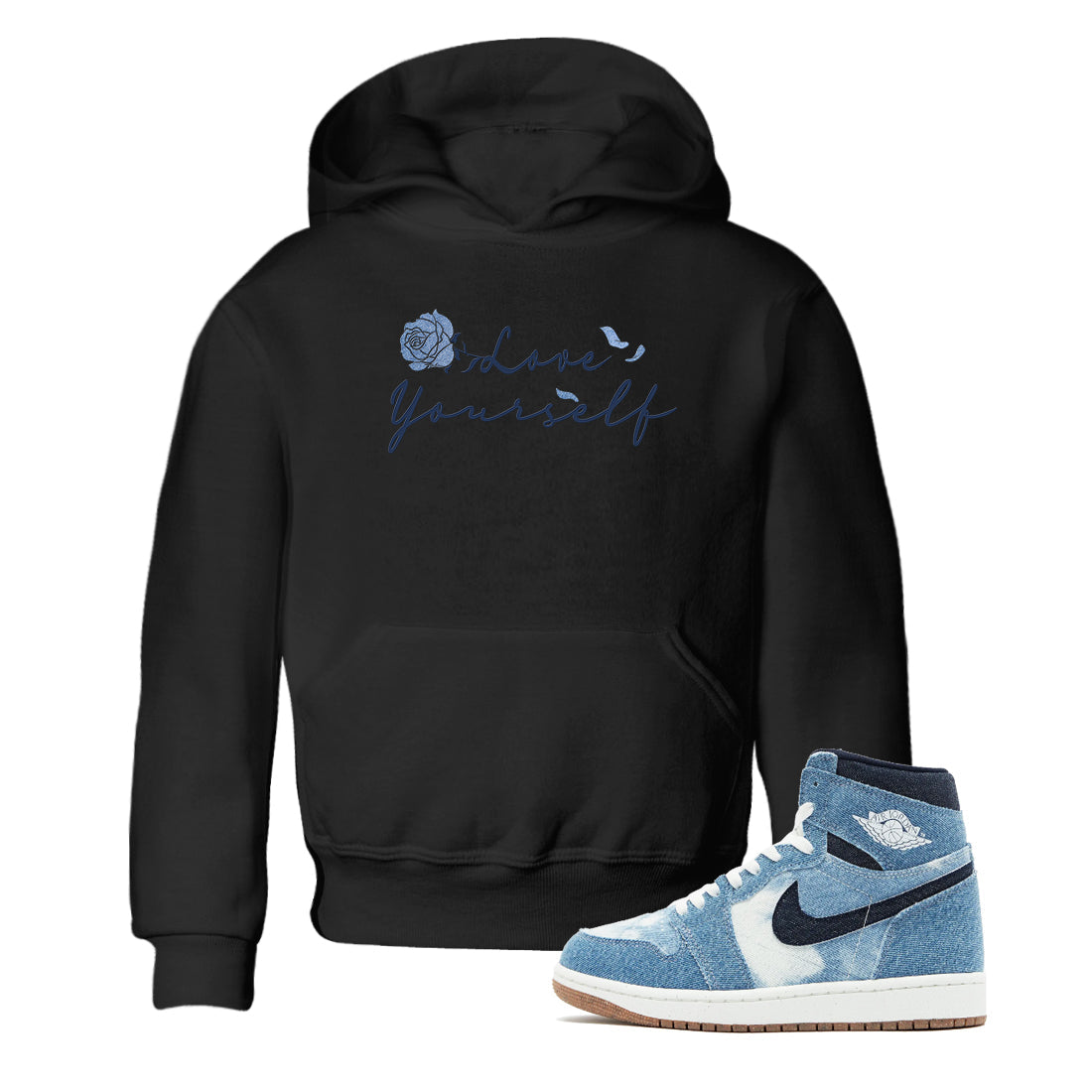 Love Yourself snkmatch Tees Kids - Air Jordan 1 Denim 2024