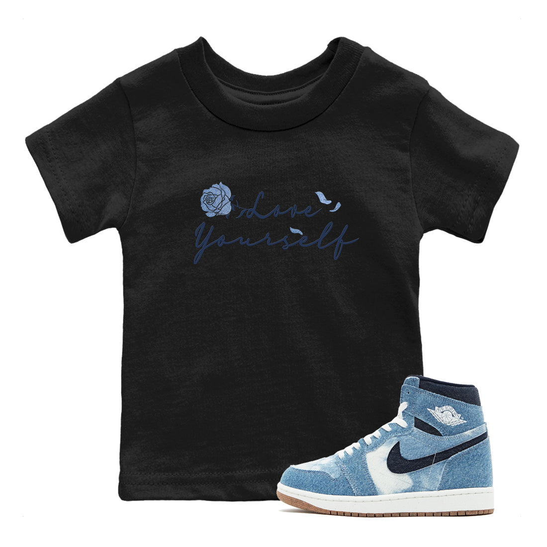 Love Yourself snkmatch Tees Kids - Air Jordan 1 Denim 2024