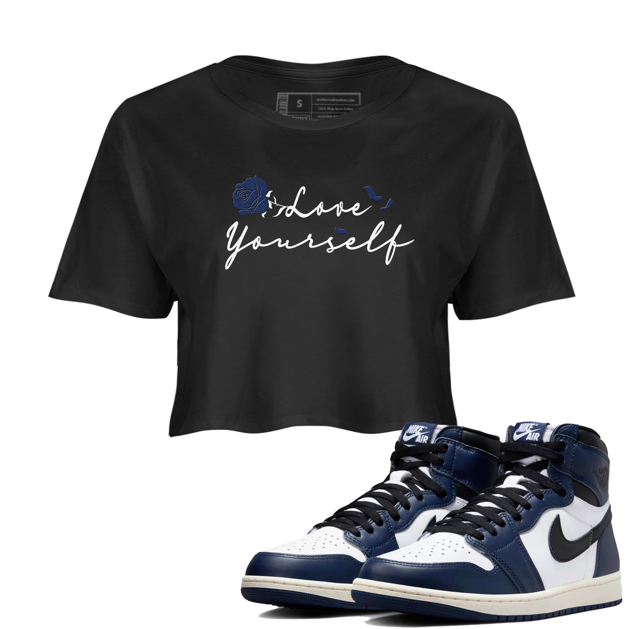 Love Yourself snkmatch Women's Top - Air Jordan 1 Midnight Navy