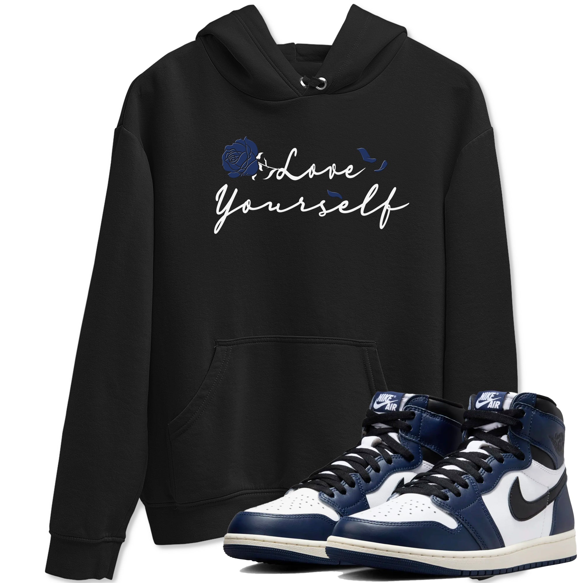 Love Yourself snkmatch Tees - Air Jordan 1 Midnight Navy