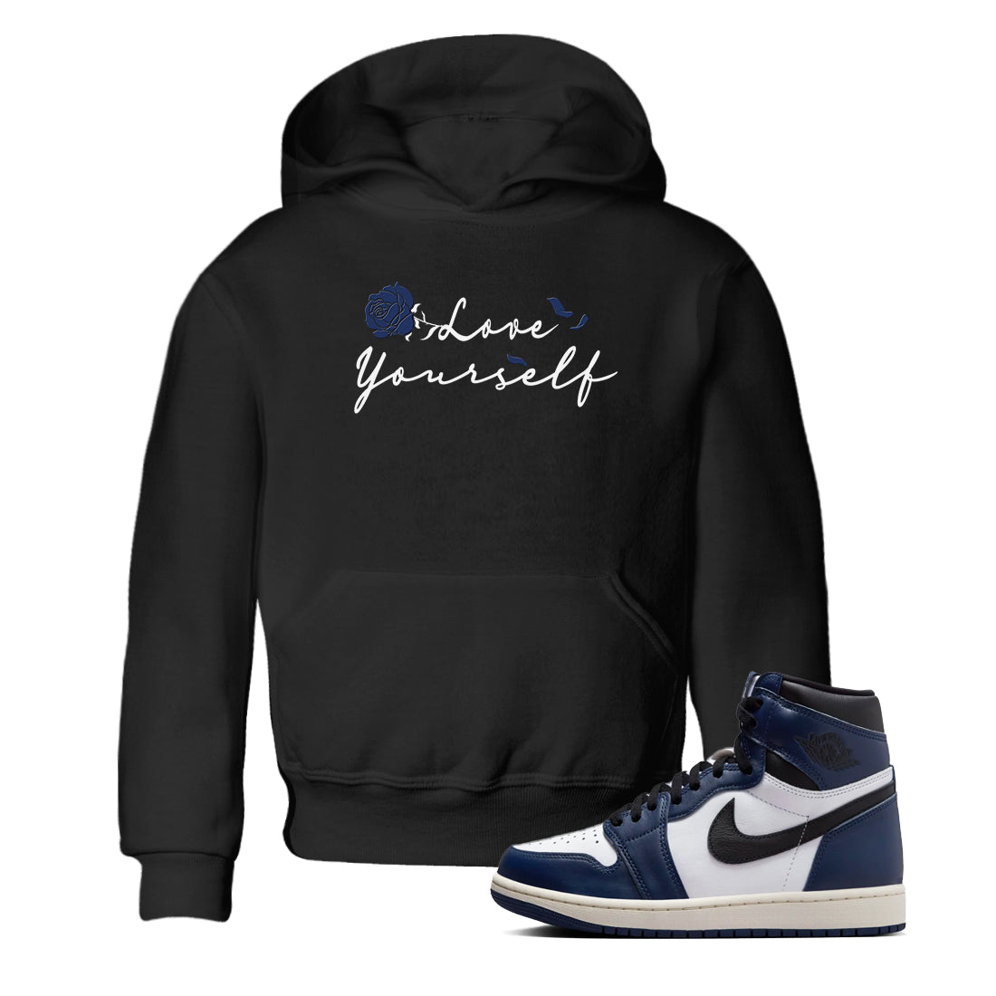 Love Yourself snkmatch Tees Kids - Air Jordan 1 Midnight Navy