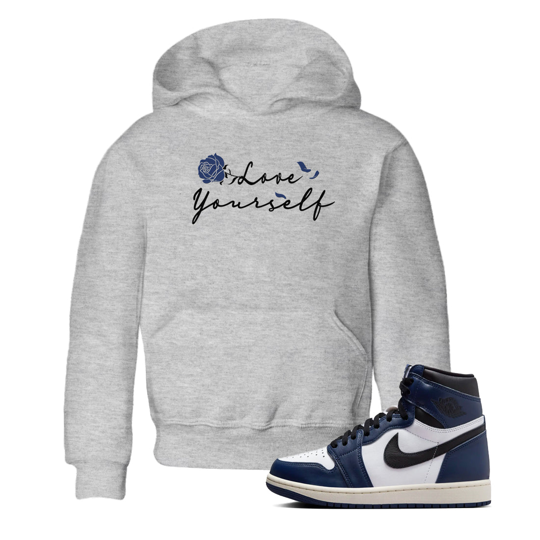 Love Yourself snkmatch Tees Kids - Air Jordan 1 Midnight Navy