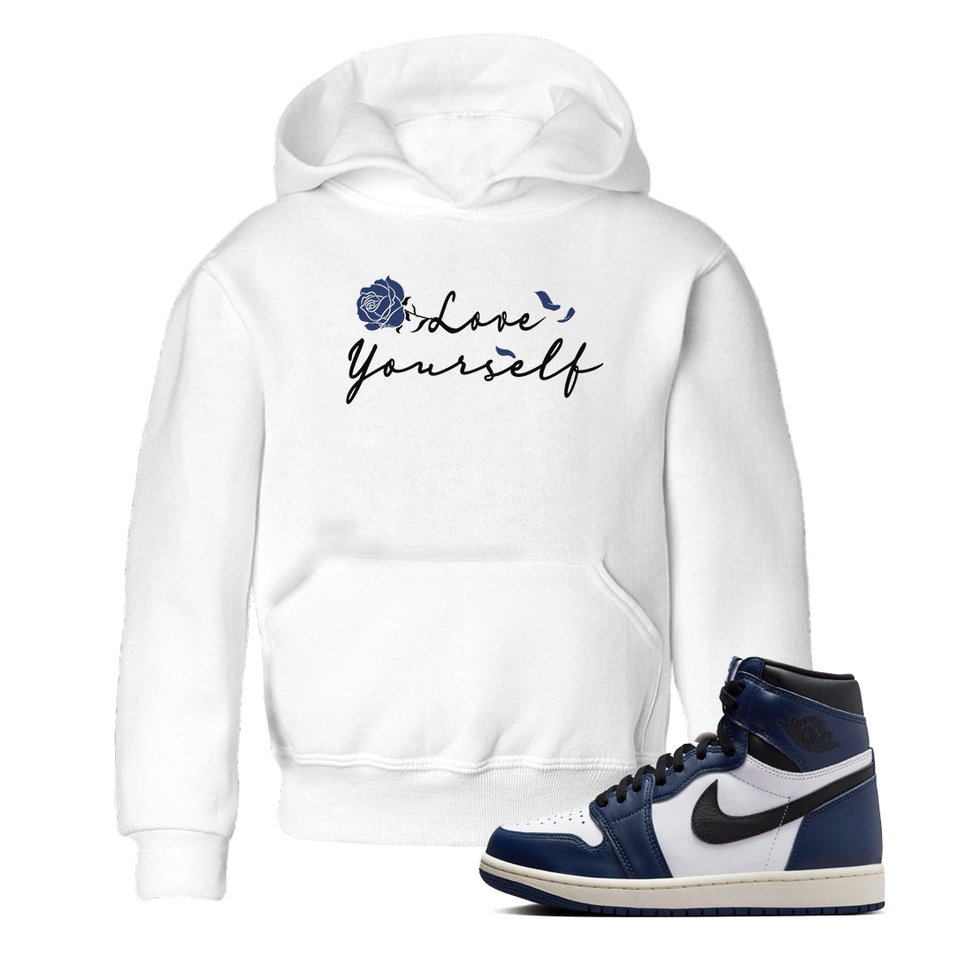Love Yourself snkmatch Tees Kids - Air Jordan 1 Midnight Navy