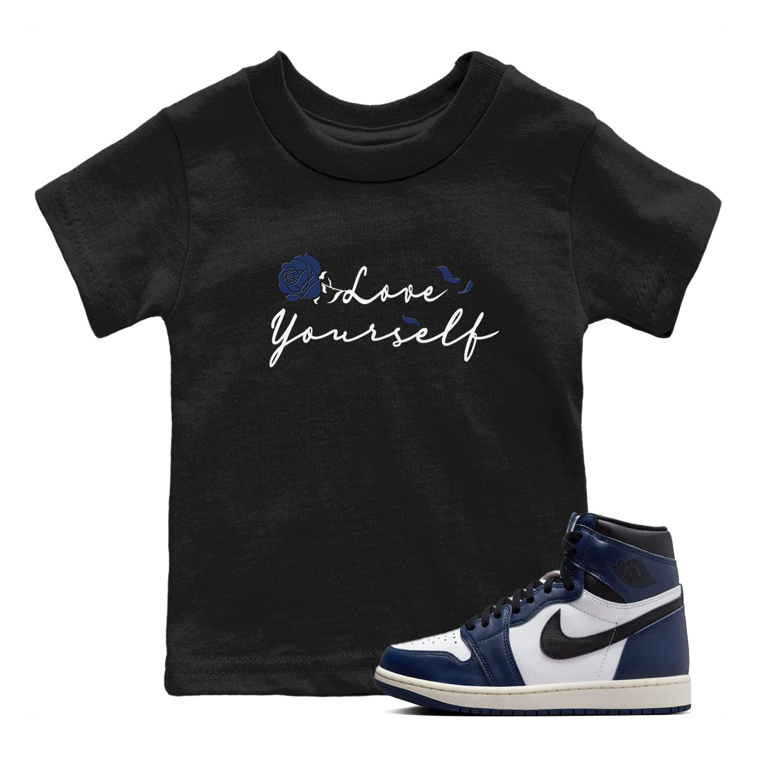 Love Yourself snkmatch Tees Kids - Air Jordan 1 Midnight Navy