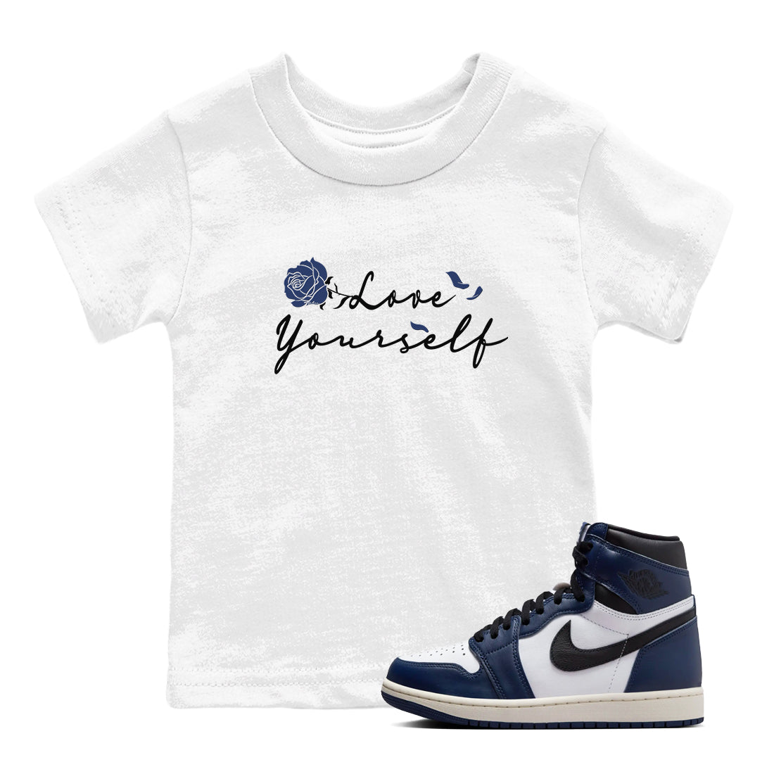 Love Yourself snkmatch Tees Kids - Air Jordan 1 Midnight Navy