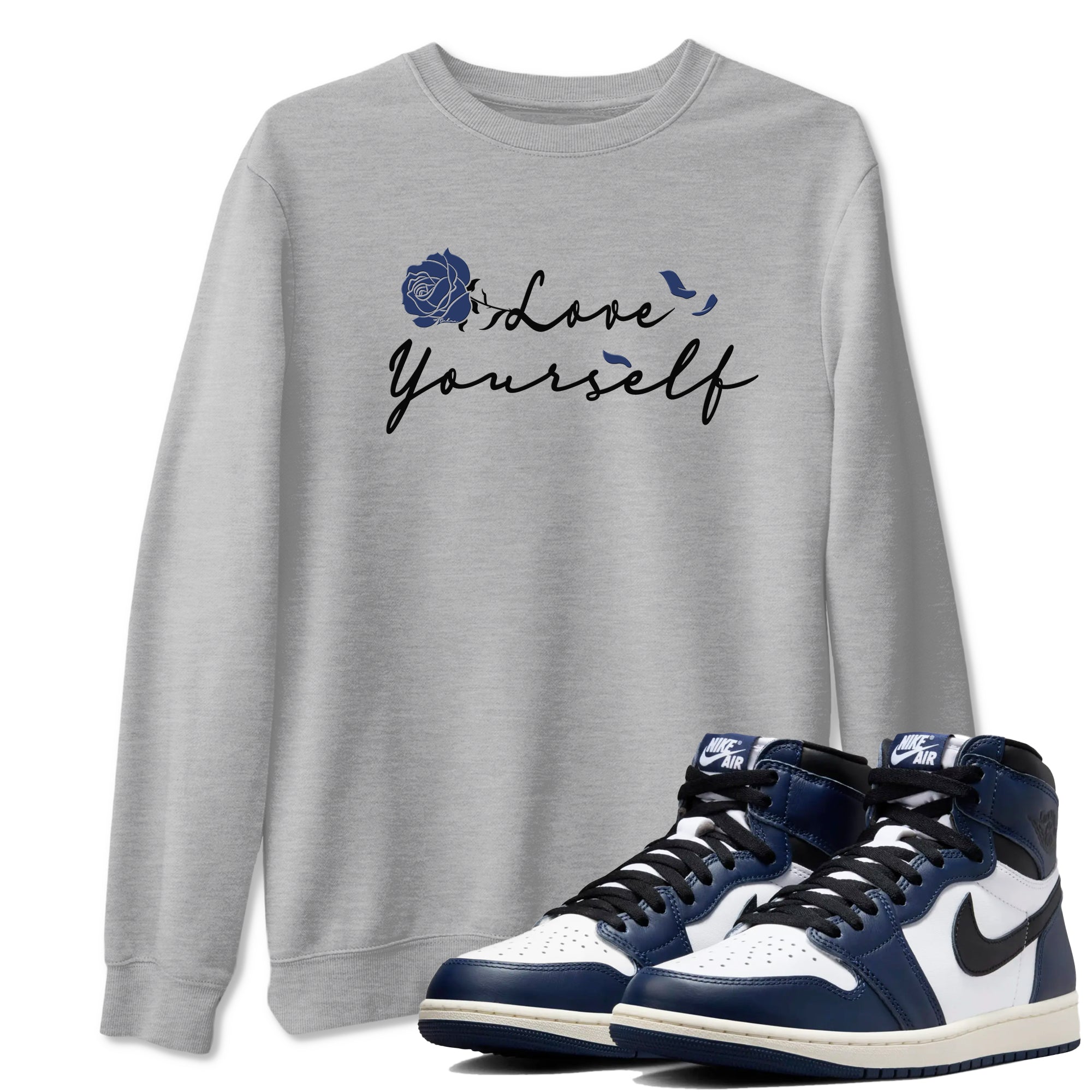 Love Yourself snkmatch Tees - Air Jordan 1 Midnight Navy