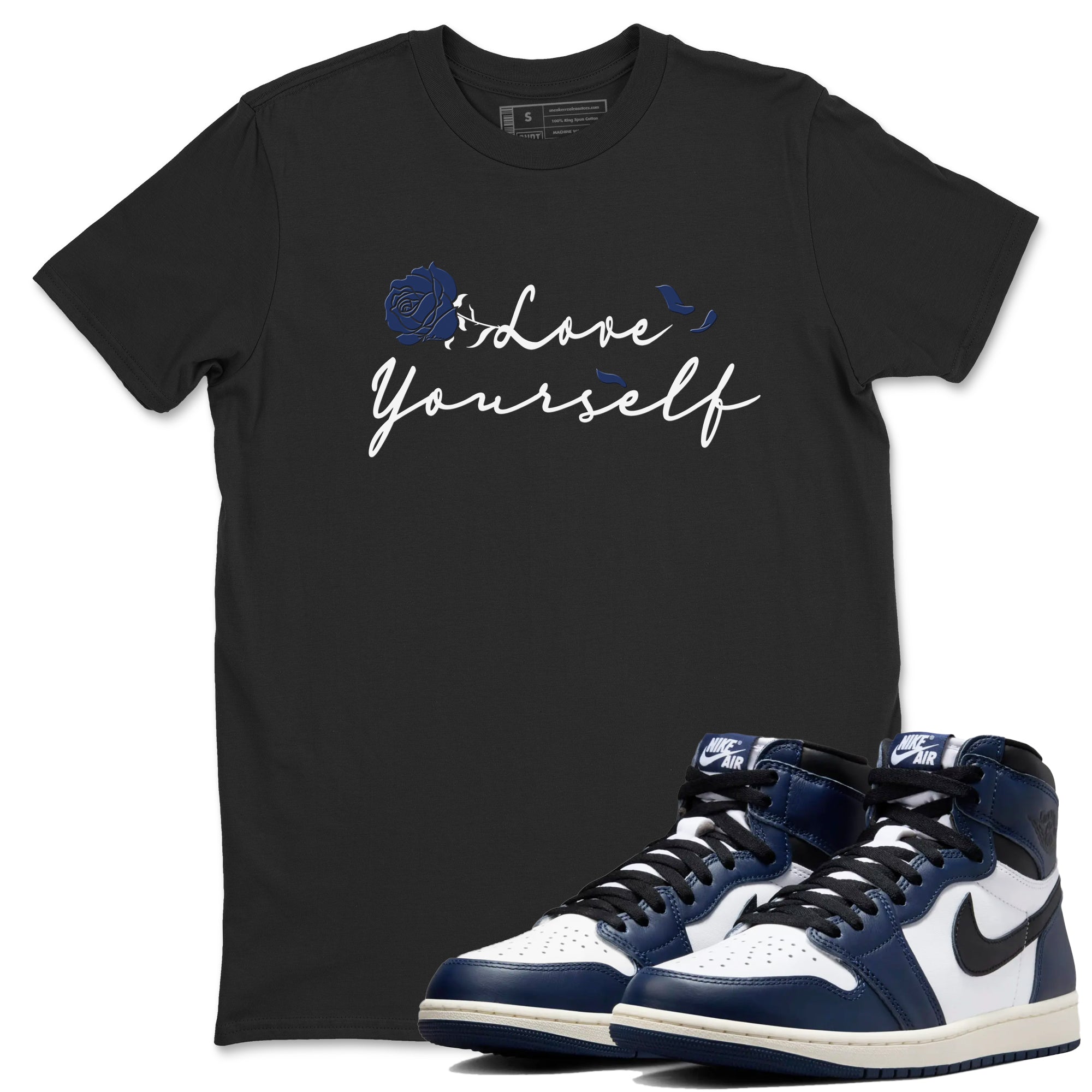 Love Yourself snkmatch Tees - Air Jordan 1 Midnight Navy