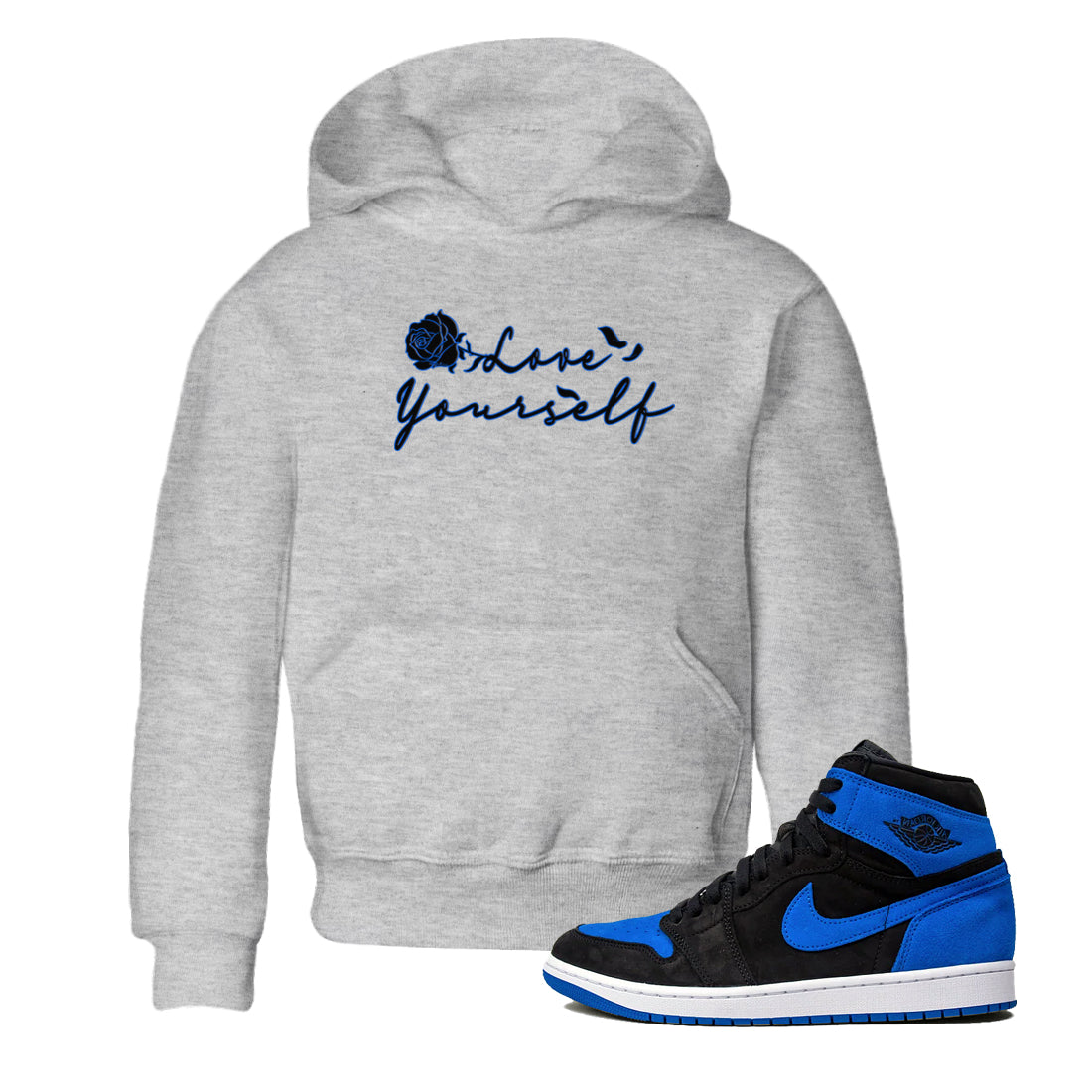 Love Yourself snkmatch Tee Kids - Air Jordan 1 Royal Reimagined