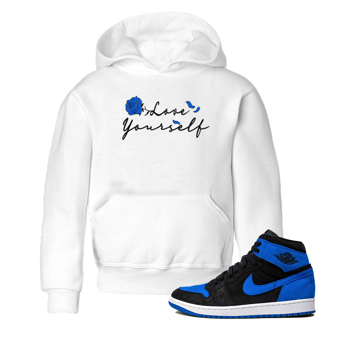 Love Yourself snkmatch Tee Kids - Air Jordan 1 Royal Reimagined