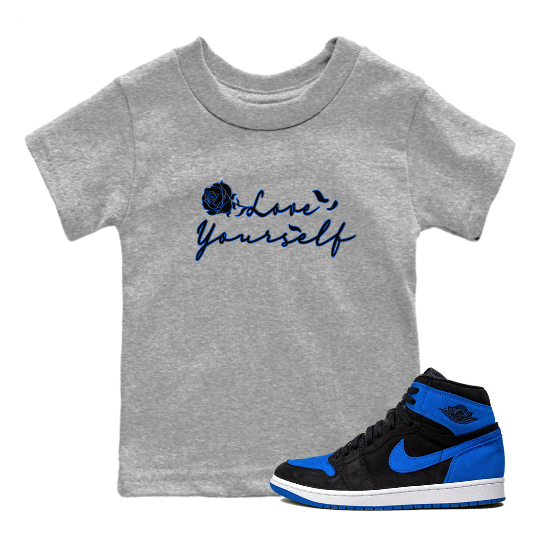 Love Yourself snkmatch Tee Kids - Air Jordan 1 Royal Reimagined