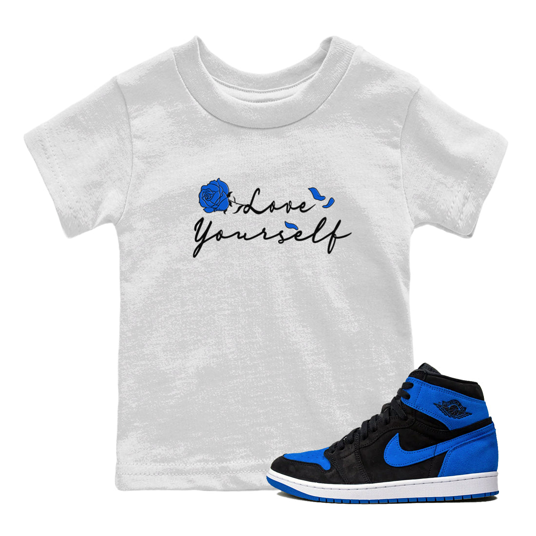 Love Yourself snkmatch Tee Kids - Air Jordan 1 Royal Reimagined