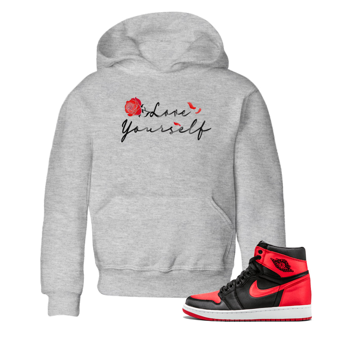 Love Yourself snkmatch Tee Kids - Air Jordan 1 Satin Bred