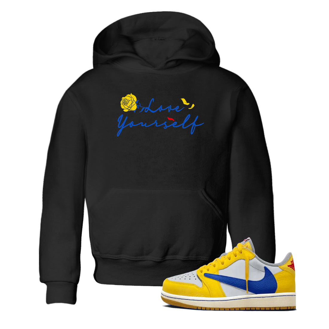 Love Yourself snkmatch Tees Kids - Air Jordan 1 Travis Scott Canary