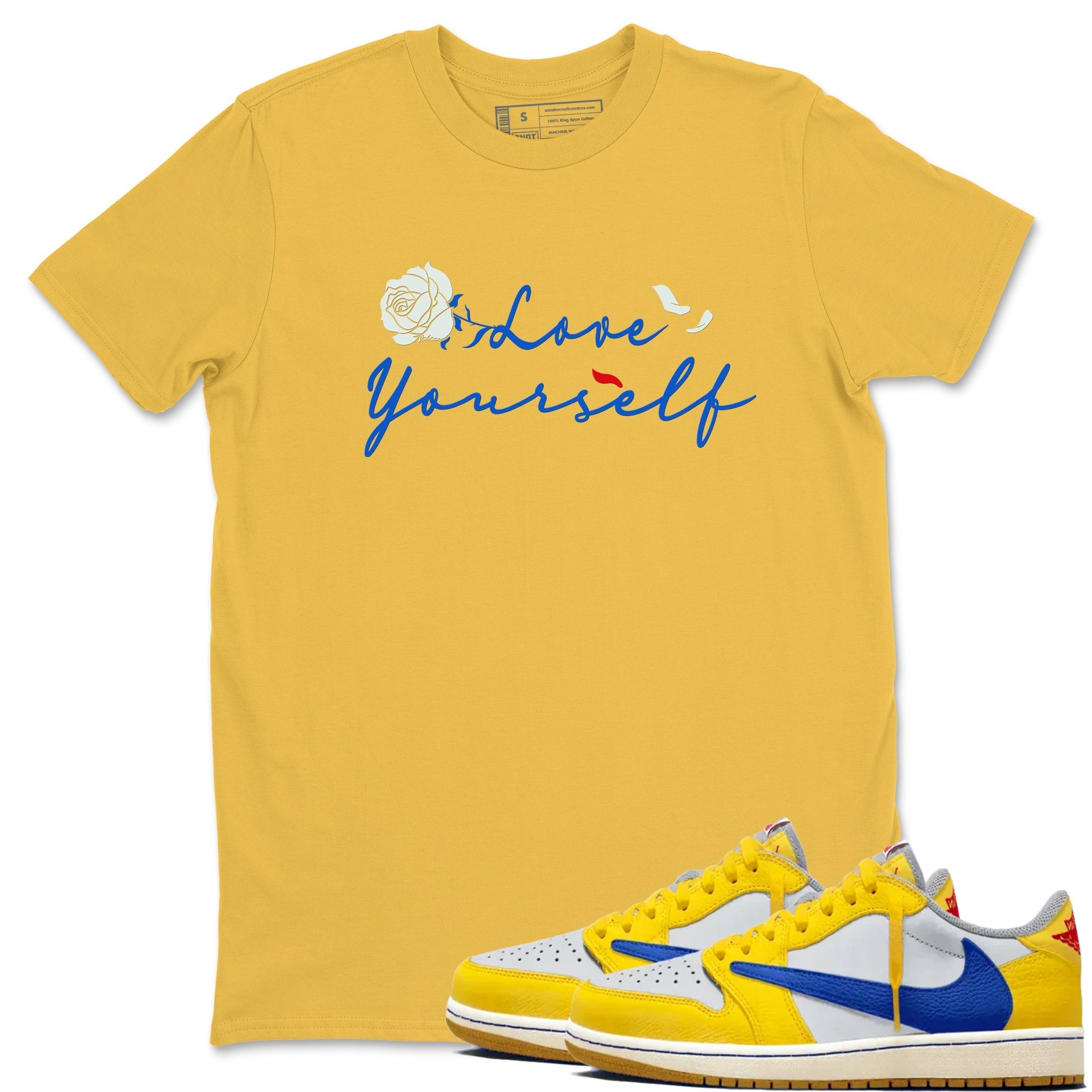 Love Yourself snkmatch Tees - Air Jordan 1 Travis Scott Canary