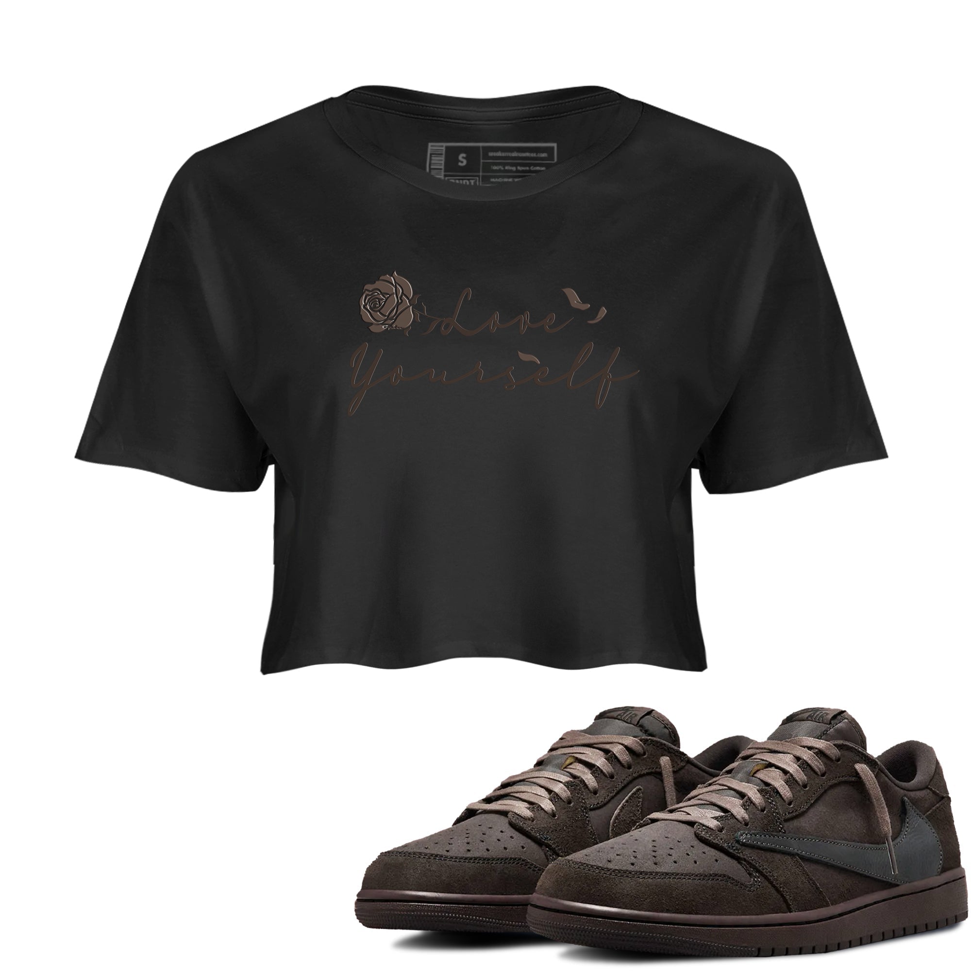 Love Yourself snkmatch Women's Top - Air Jordan 1 Travis Scott Velvet Brown