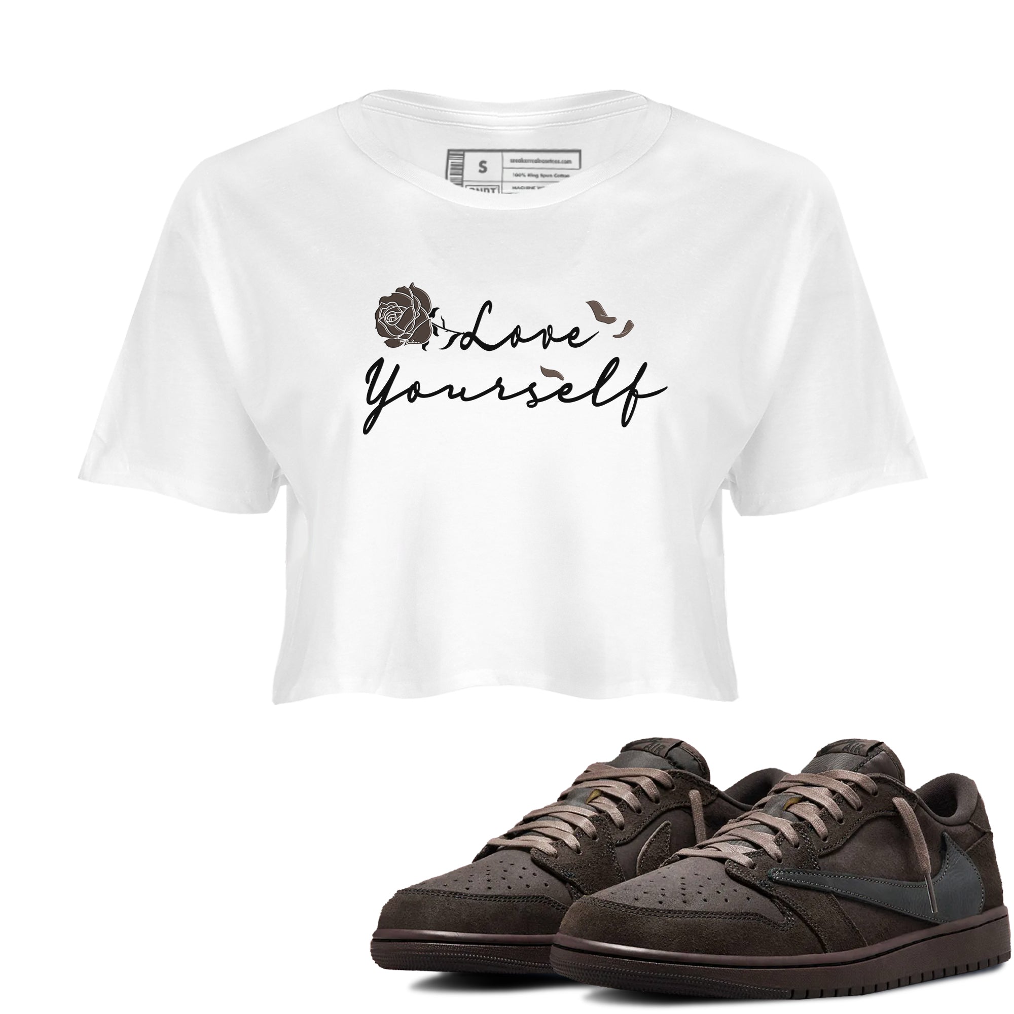 Love Yourself snkmatch Women's Top - Air Jordan 1 Travis Scott Velvet Brown