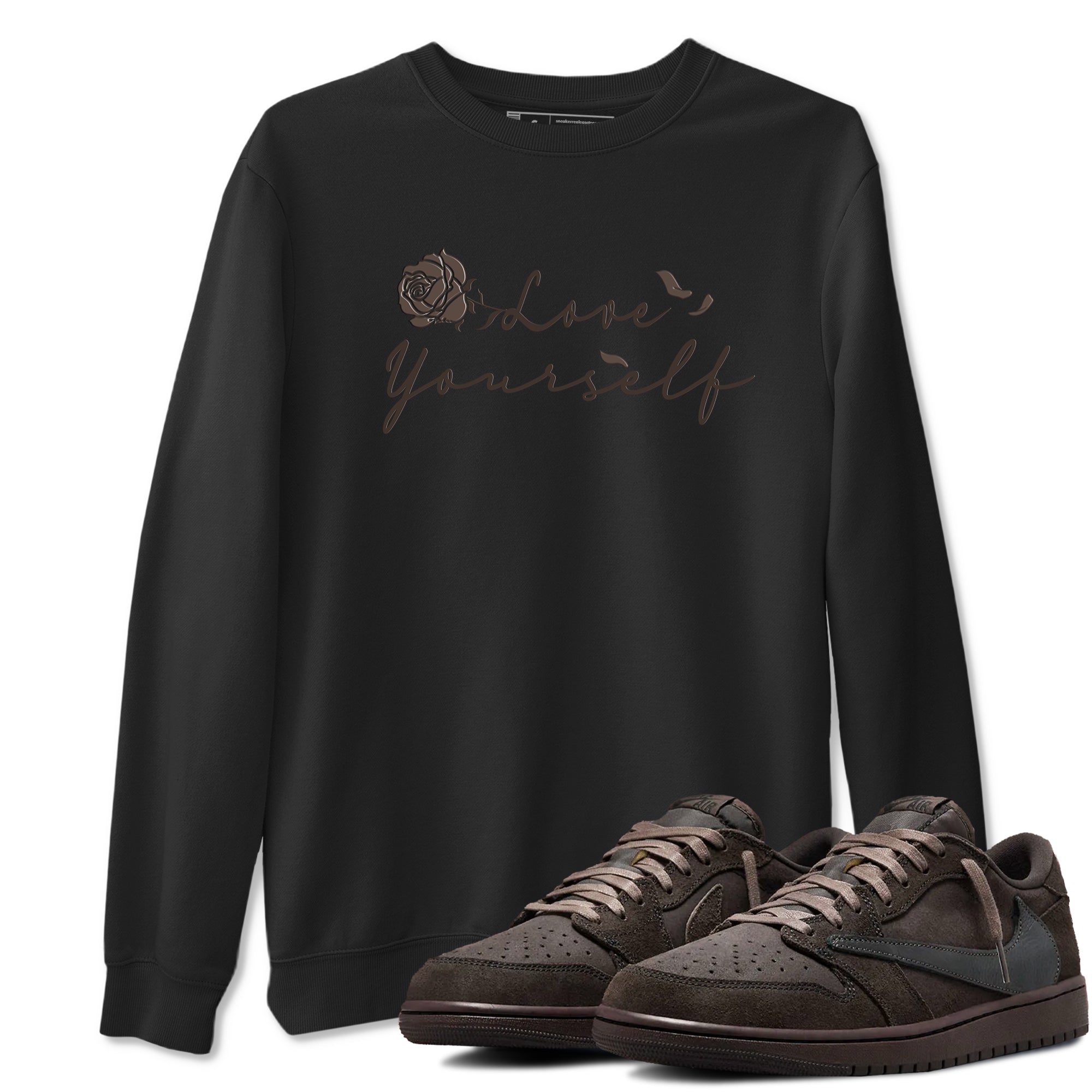 Love Yourself snkmatch Tees - Air Jordan 1 Travis Scott Velvet Brown