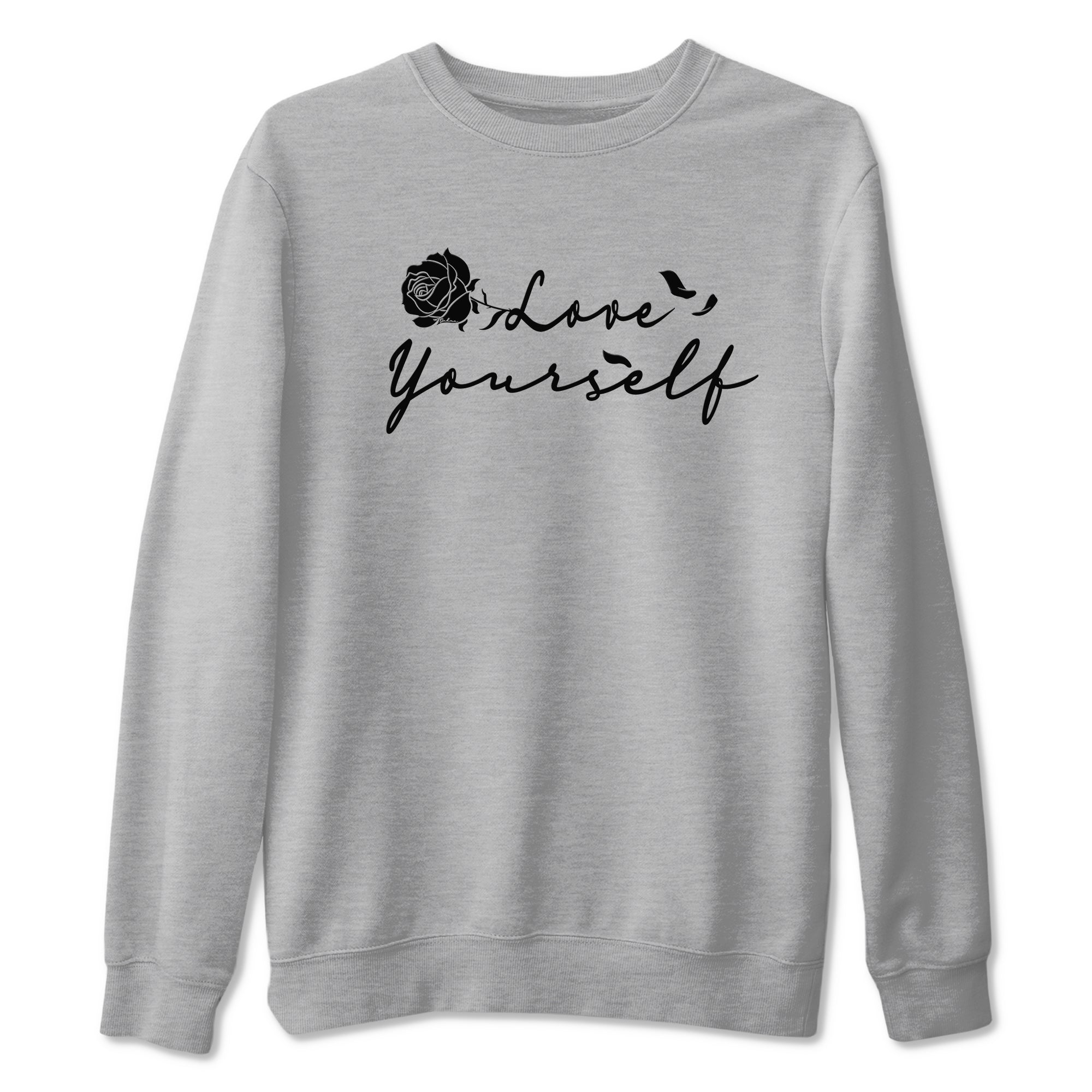 Love Yourself snkmatch Tees - Air Jordan 12 Black Wolf Grey